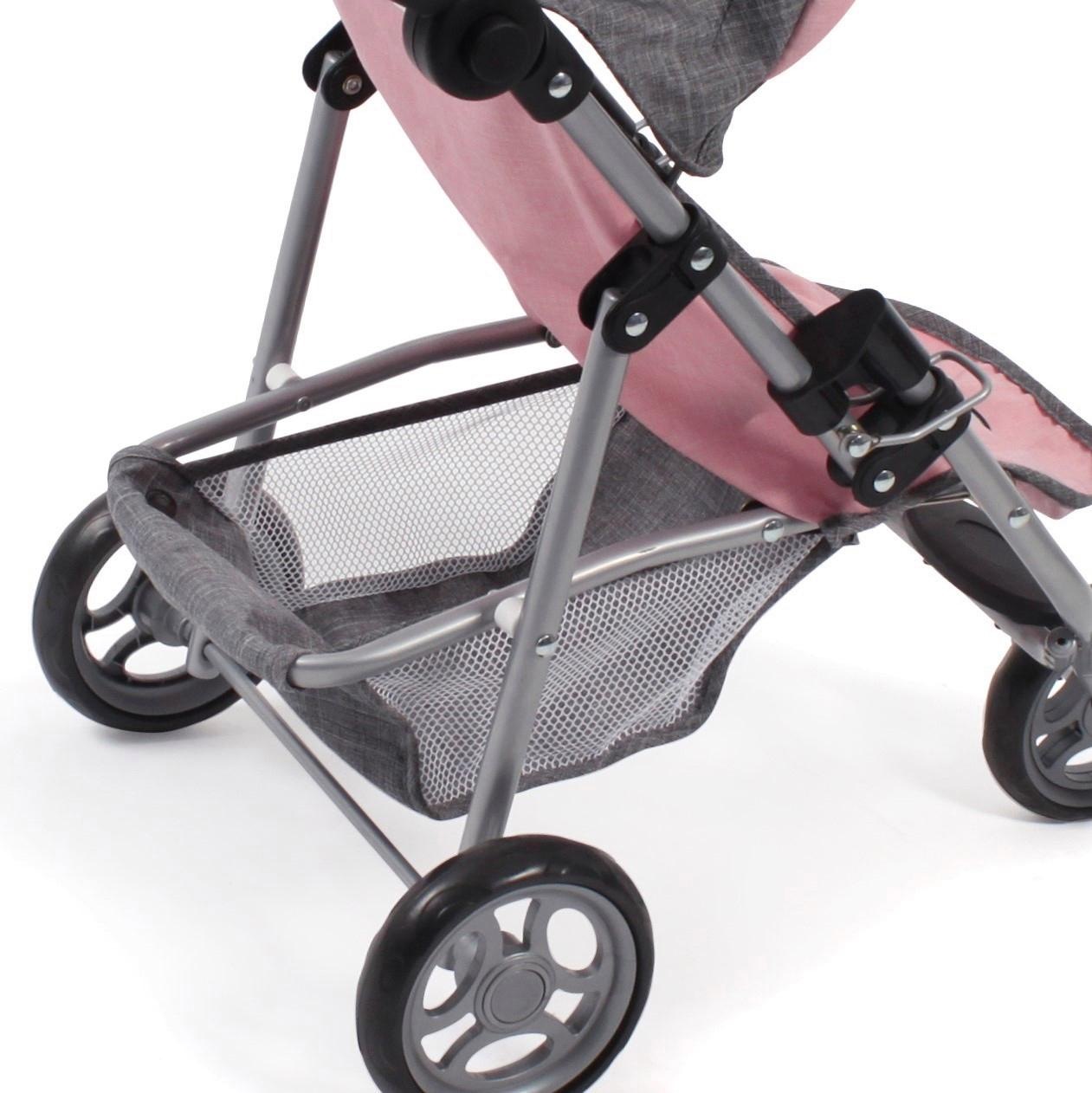 CHIC2000 Puppenbuggy »Jogging-Buggy Lola, Grau-Rosa«, mit klappbarem Verdeck