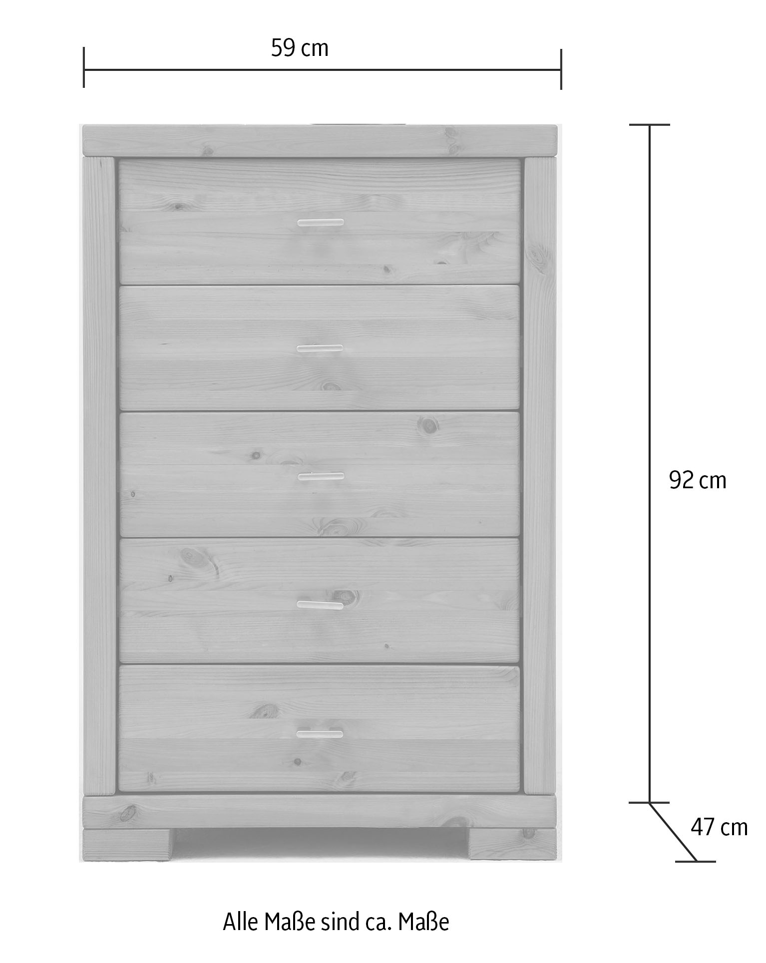 Wohnglücklich by Infantil cm, massiv, 92 bei Kiefer »Vita«, Landhausstil Breite Schrank UNIVERSAL Kommode online