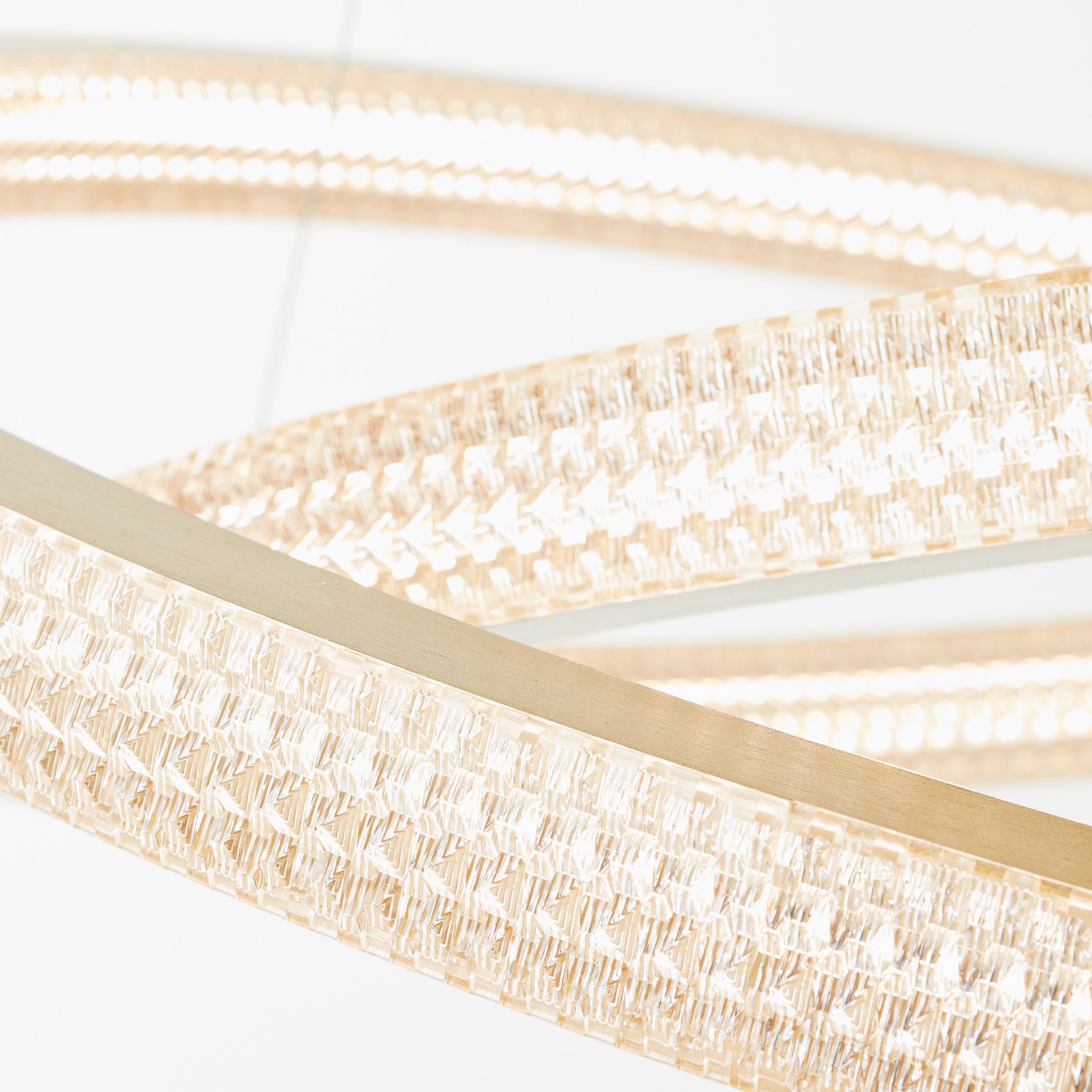 Brilliant LED Pendelleuchte »Calvi«, 11200 lm, Höhe 150 cm, Ø 80 cm, Aluminium/Kunststoff, goldfarben matt