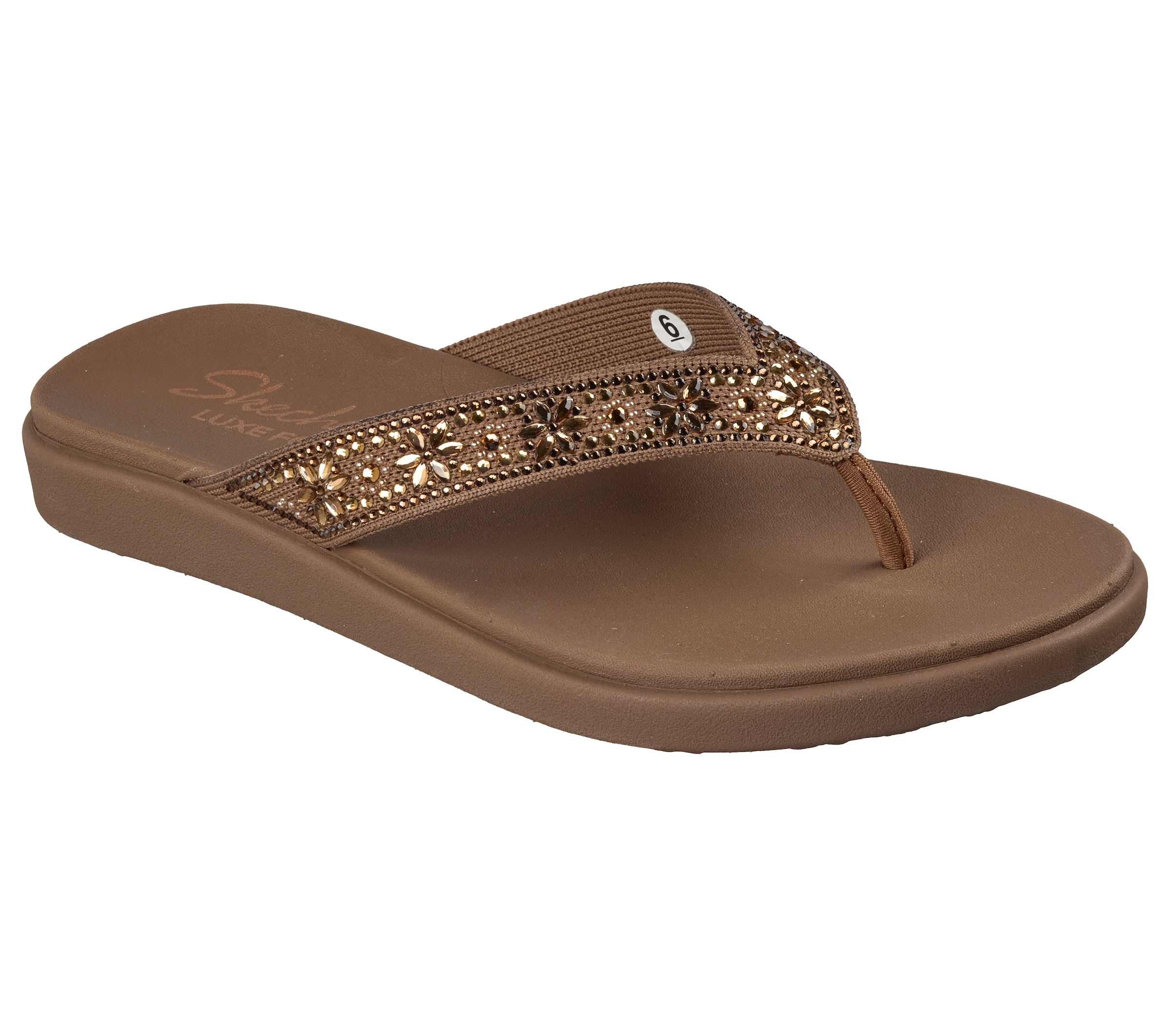 Skechers Zehentrenner »MEDITATION LUXE«  Sommerschuh, Strandschuh, Urlaubsschuh mit Glitzersteine