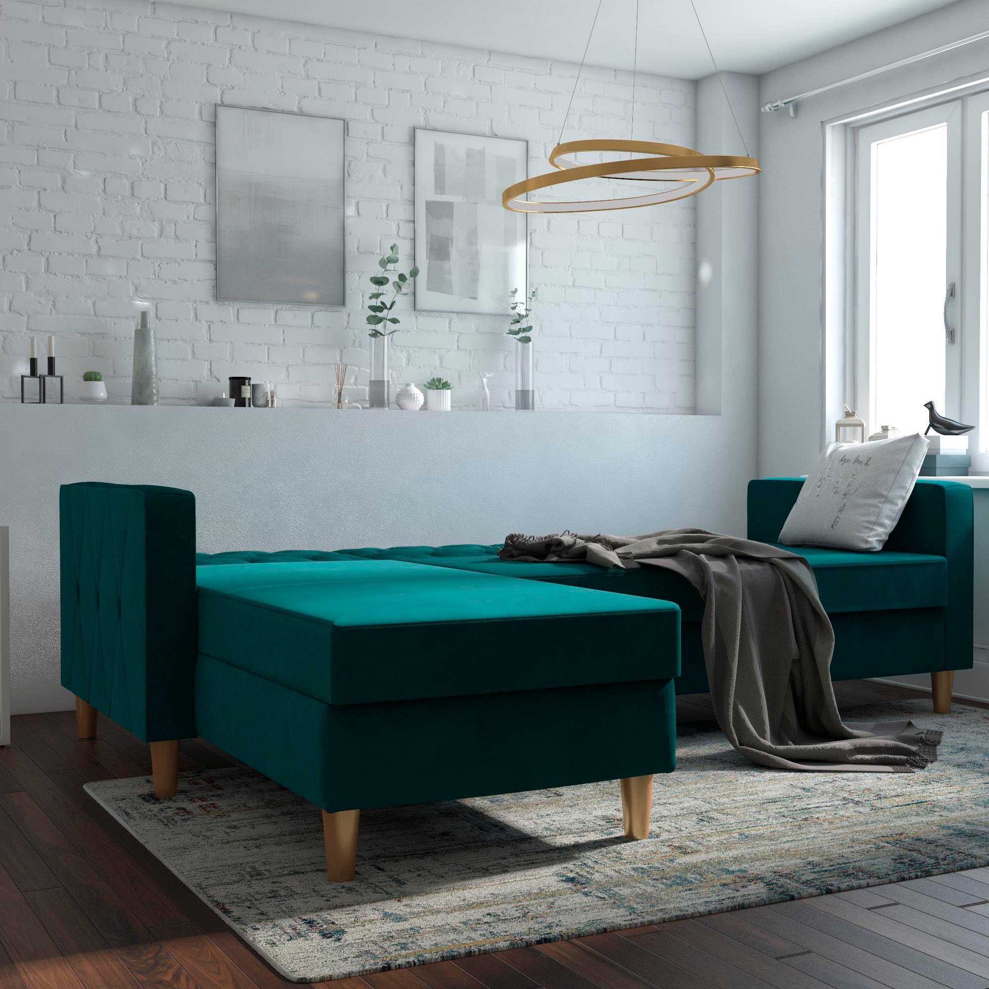 Dorel Home Ecksofa »Liberty, L-Form,« mit Schlafffunktion, Recamiere beidseitig montierbar, Sitzhöhe 43 cm