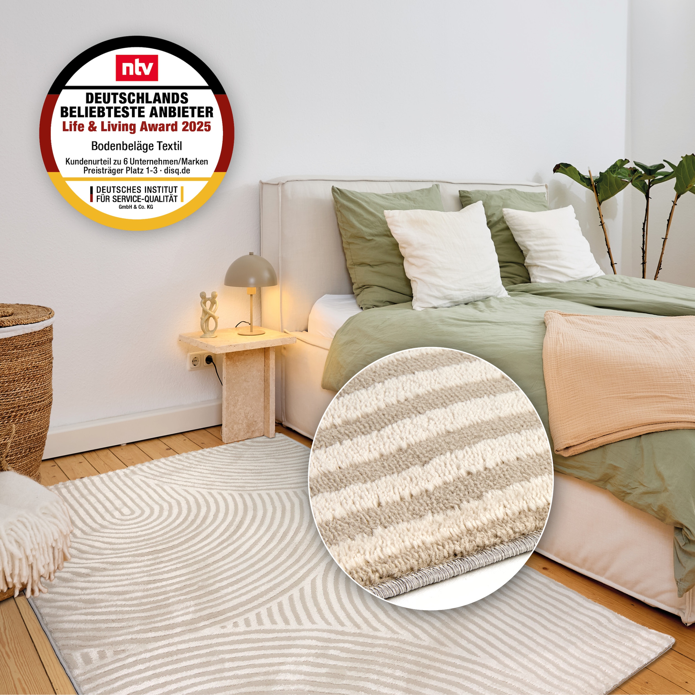 ASTRA Teppich »Jules 253«, rechteckig, 8 mm Höhe, Hoch Tief Struktur, Kurzflor, Wohnzimmer, Schlafzimmer