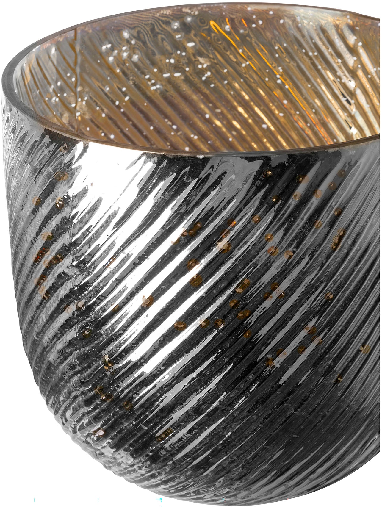 Fink Windlicht »VICKY«, (1 St.), Kerzenhalter aus Glas, in Rillenoptik