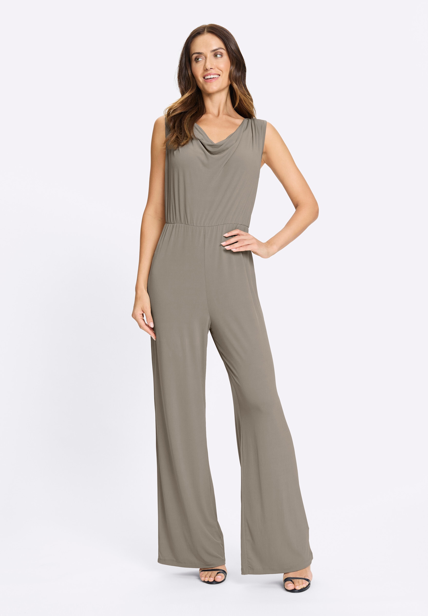 heine Jumpsuit »Jersey-Overall Jumpsuit mit Wasserfall-Ausschnitt«