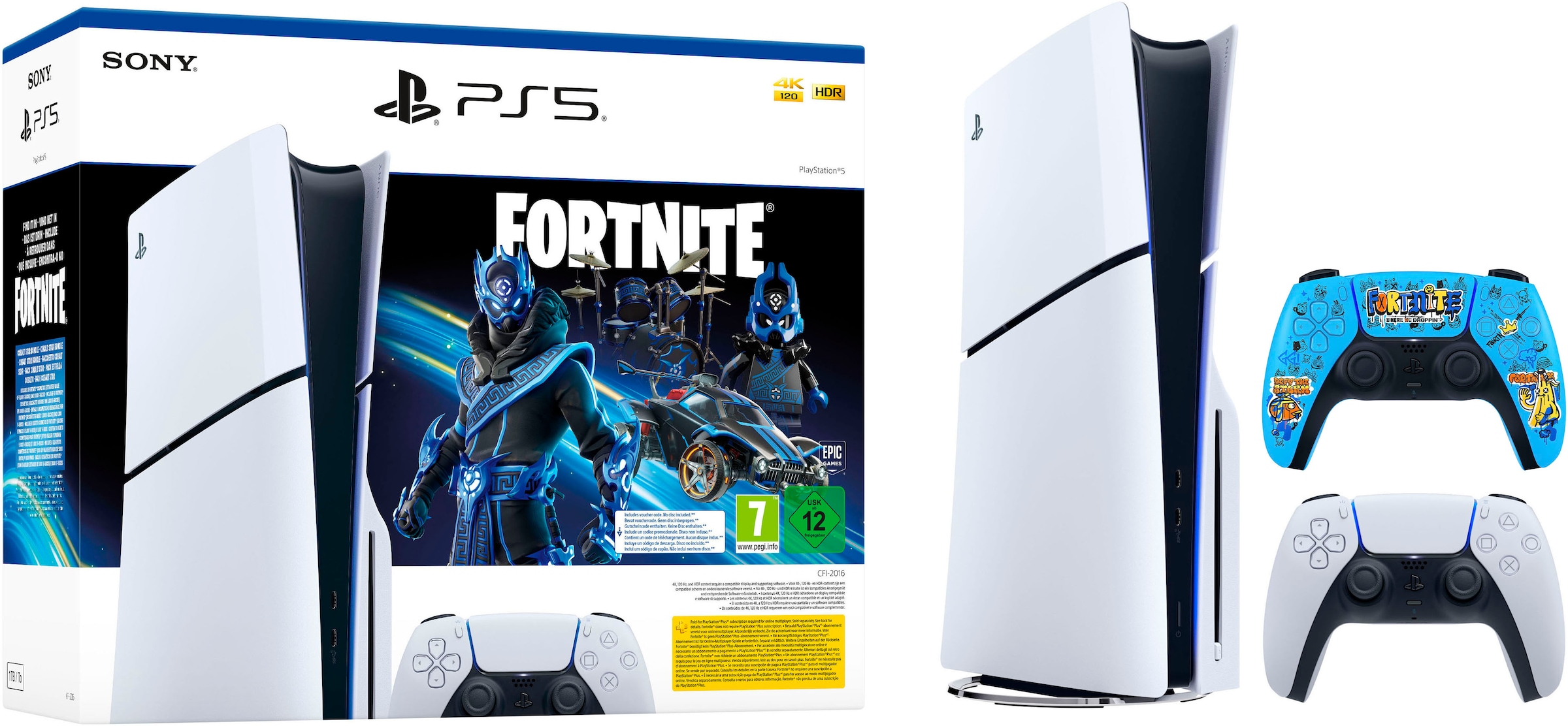 Konsolen-Set »Slim Disk Fortnite Cobalt Star Bundle inkl. FORTNITE DualSense«