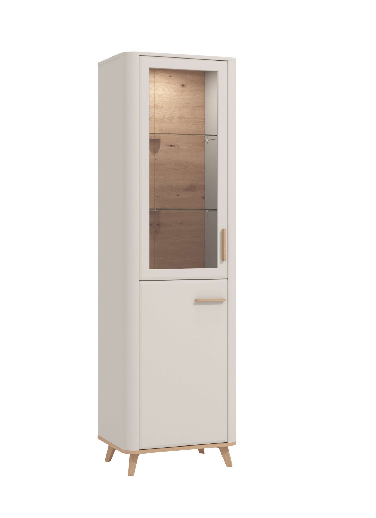 Home affaire, Vitrine »Darwen Vitrinenschrank, Glasschrank, Standvitrine, Highboard/Sideboard« 2 Türen, 4 Einlegeböden, 5 Fächer, Gesamtmaße (B/T/H): 