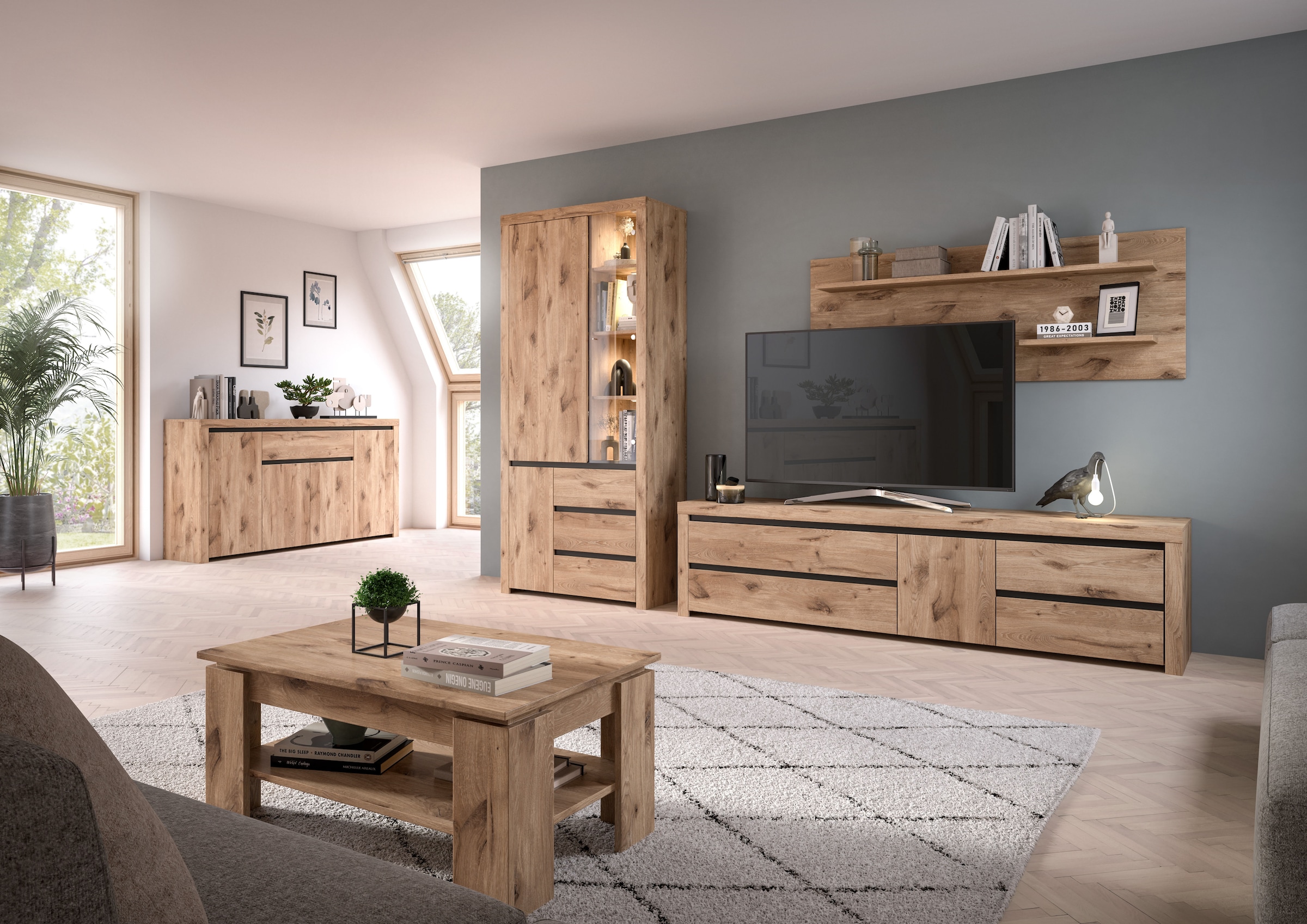 INOSIGN Wandboard »Silvestris, Breite 160 cm, 2 Ablageböden, inkl. Montagematerial«, (1 St.), Regal, Wandregal, Ablage, Wandpaneel, Ablageboard
