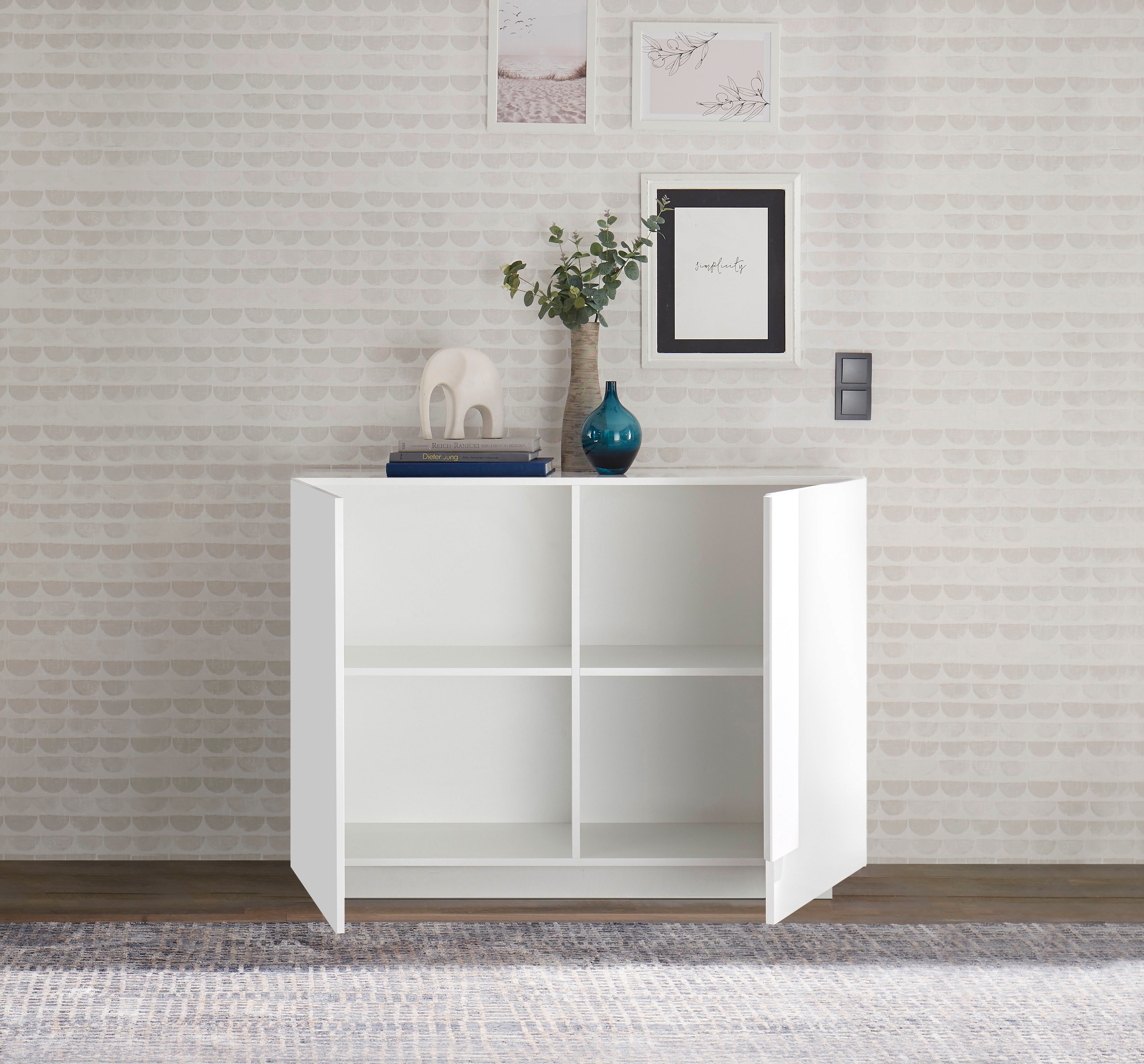 INOSIGN Sideboard »Jupiter, Breite 121 cm, Kommode 2 Türen - Soft Closing, Anrichte,«, moderne Griffblende, FSC®, cleveres Stauraumkonzept
