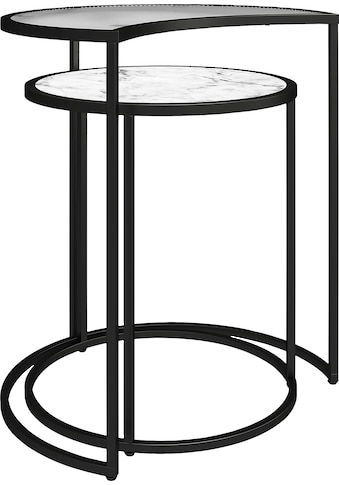 Dorel Home Beistelltisch »Moon«, (2 St.), mit obere Tischplatte aus geriffeltem Glas... kaufen