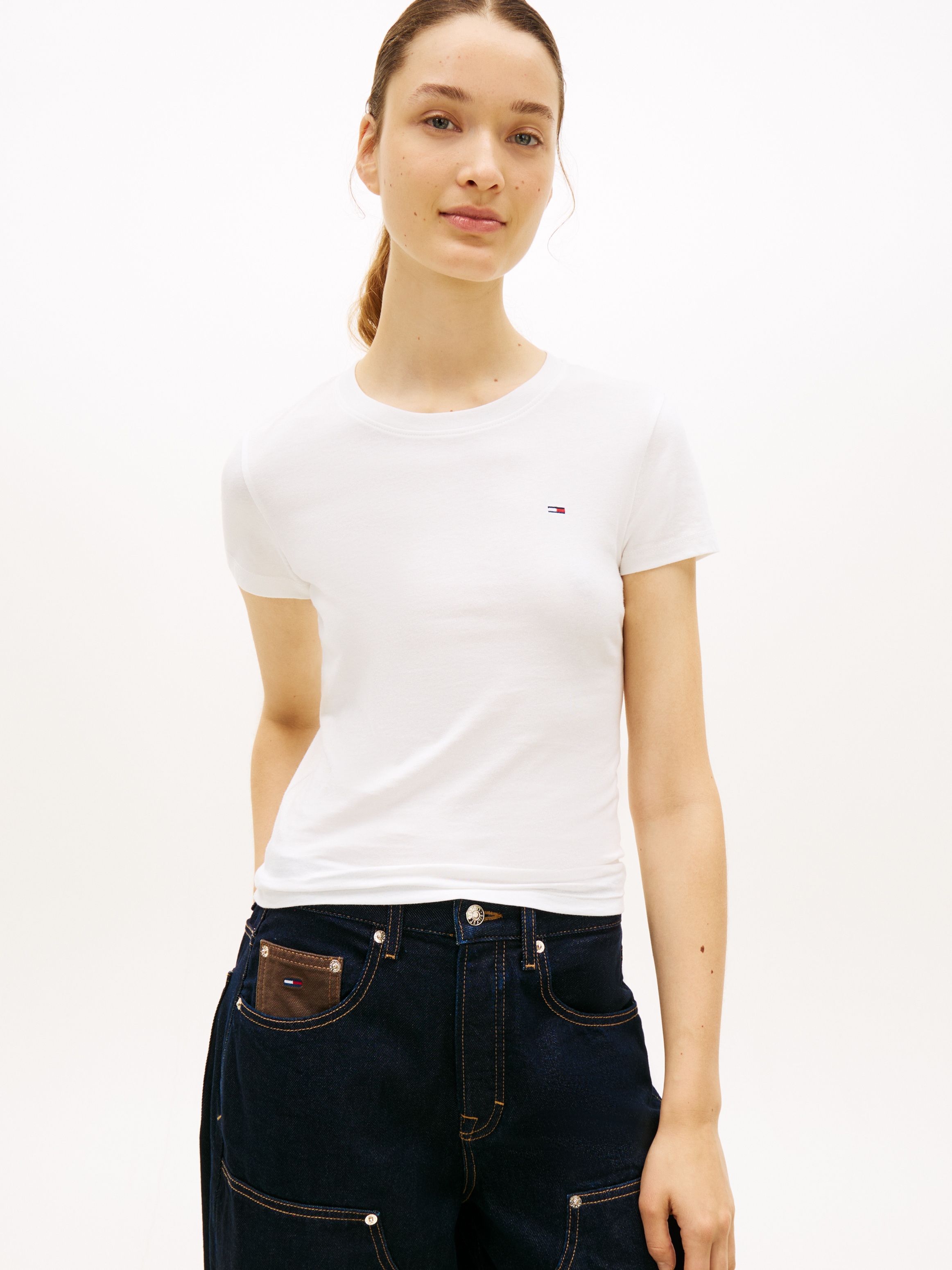 Tommy Jeans Kurzarmshirt »TJW 3PACK C-NECK TEE« Packung, 3er-Pack, 3 Stk. Slim, unifarbenes Design