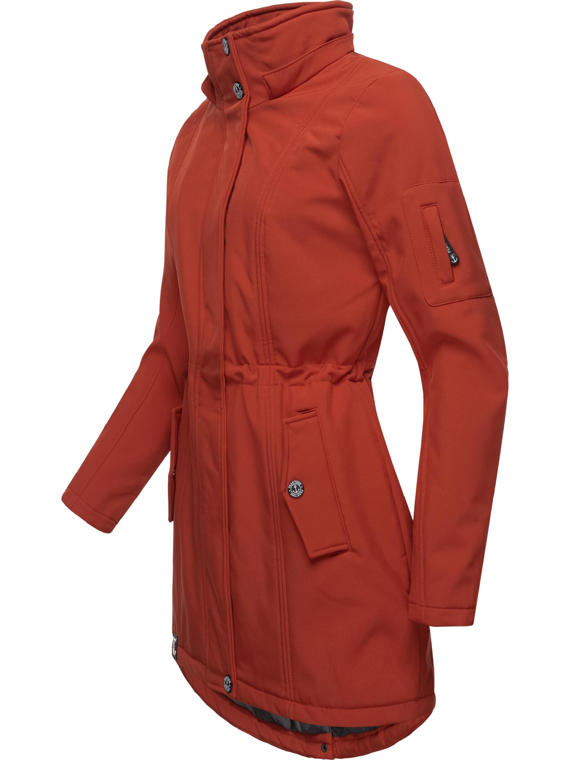 PEAK TIME Softshellmantel »Softshelljacke L62097«, wasserabweisender Übergangs-Mantel mit abnehmbarer Kapuze