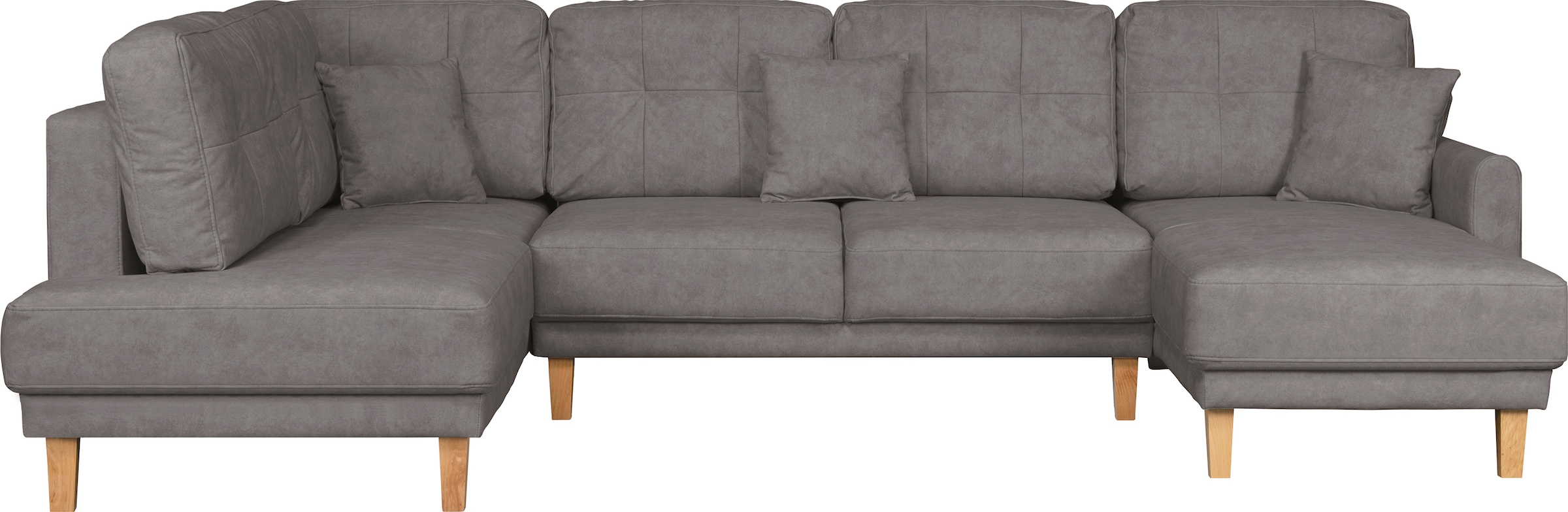 Home affaire Wohnlandschaft »TRIPLO U-Form wahlweise mit Schlaffunktion, B/T/H: 310/192/90 cm«, Schlafsofa, auch mit Bettkasten, Steppung im Rückenkissen