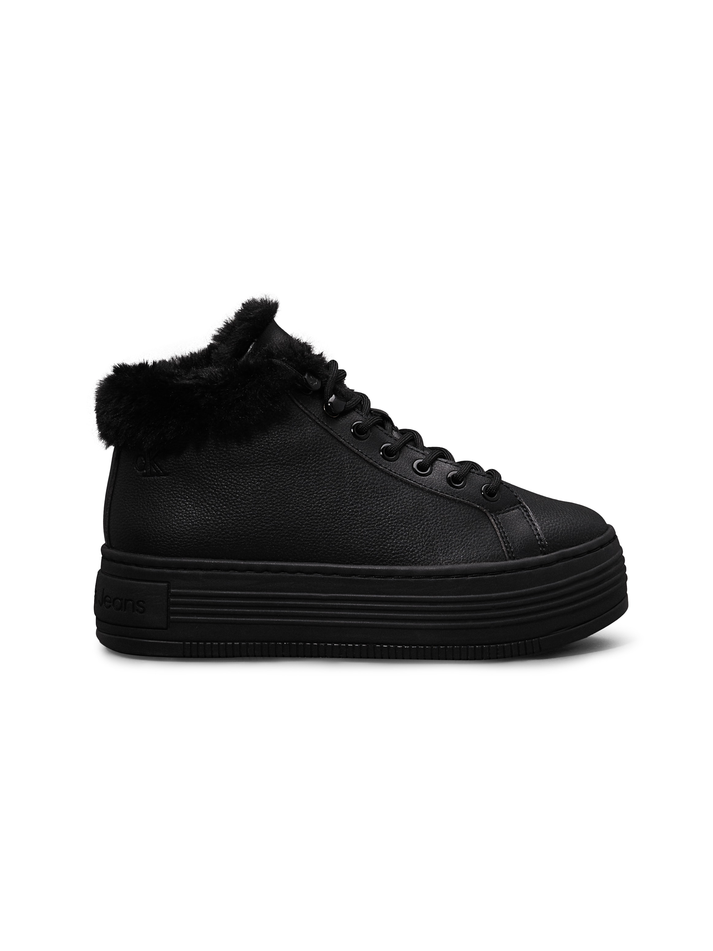 Calvin Klein Jeans Winterboots »BOLD PLATF LOW LACEUP MG LTH«, Plateauboots, Stiefelette, High-Top Sneaker, Logo in der Laufsohle
