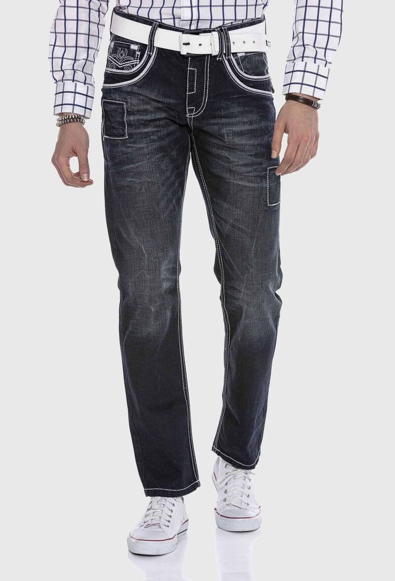 Cipo & Baxx Regular-fit-Jeans »Cipo & Baxx Jeans« mit Kontrastnähten