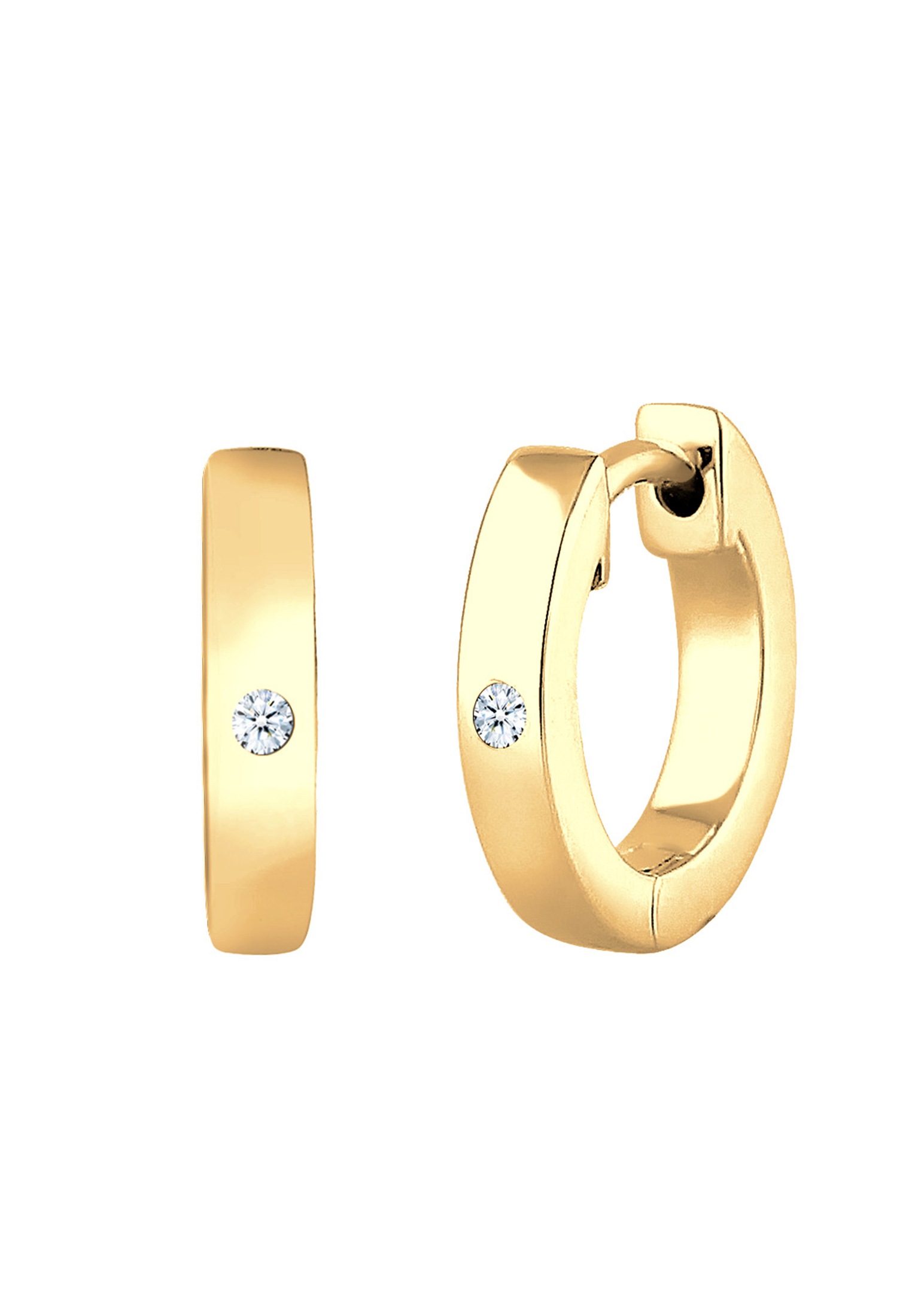Elli DIAMONDS Paar Creolen »Ohrringe Creole Basic Diamant (0.03 ct) 925 Sterling Silber«
