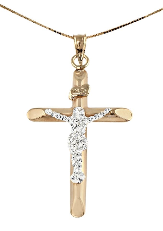 Firetti Kette Kristallen mit bequem Anhänger kaufen mit »Kreuz«