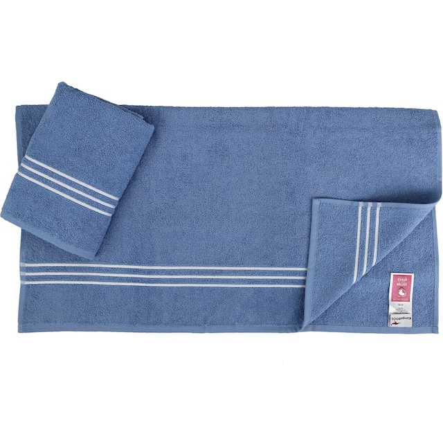 KangaROOS Handtuch Set »Dalia«, Set, 6 tlg., Walkfrottier, mit  Streifenbordüre, einfarbiges Handtuch-Set aus 100% Baumwolle online kaufen