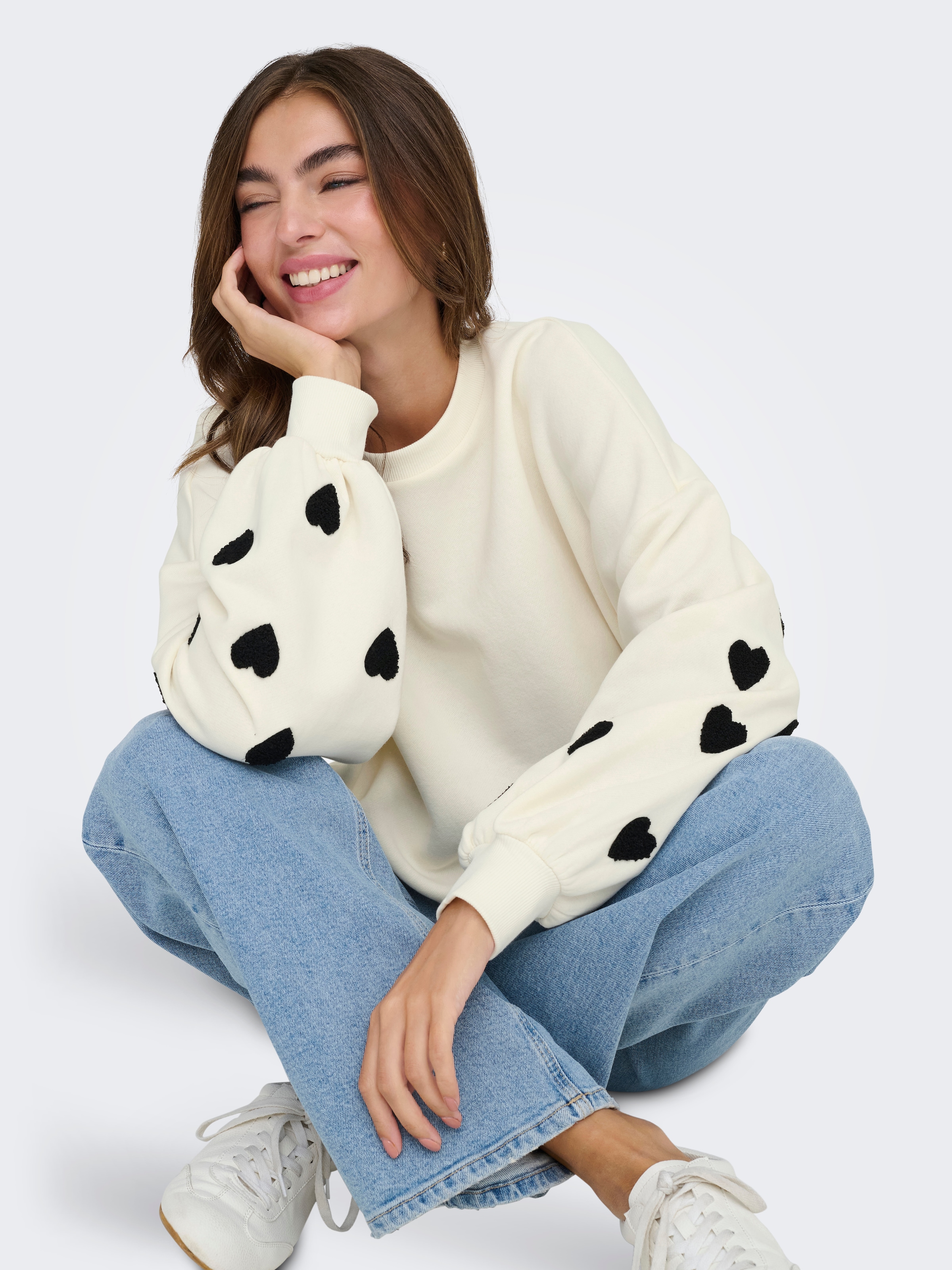 ONLY Sweatshirt »ONLMACY L/S O-NECK BOX CC SWT«, Baumwollmischung, regular fit
