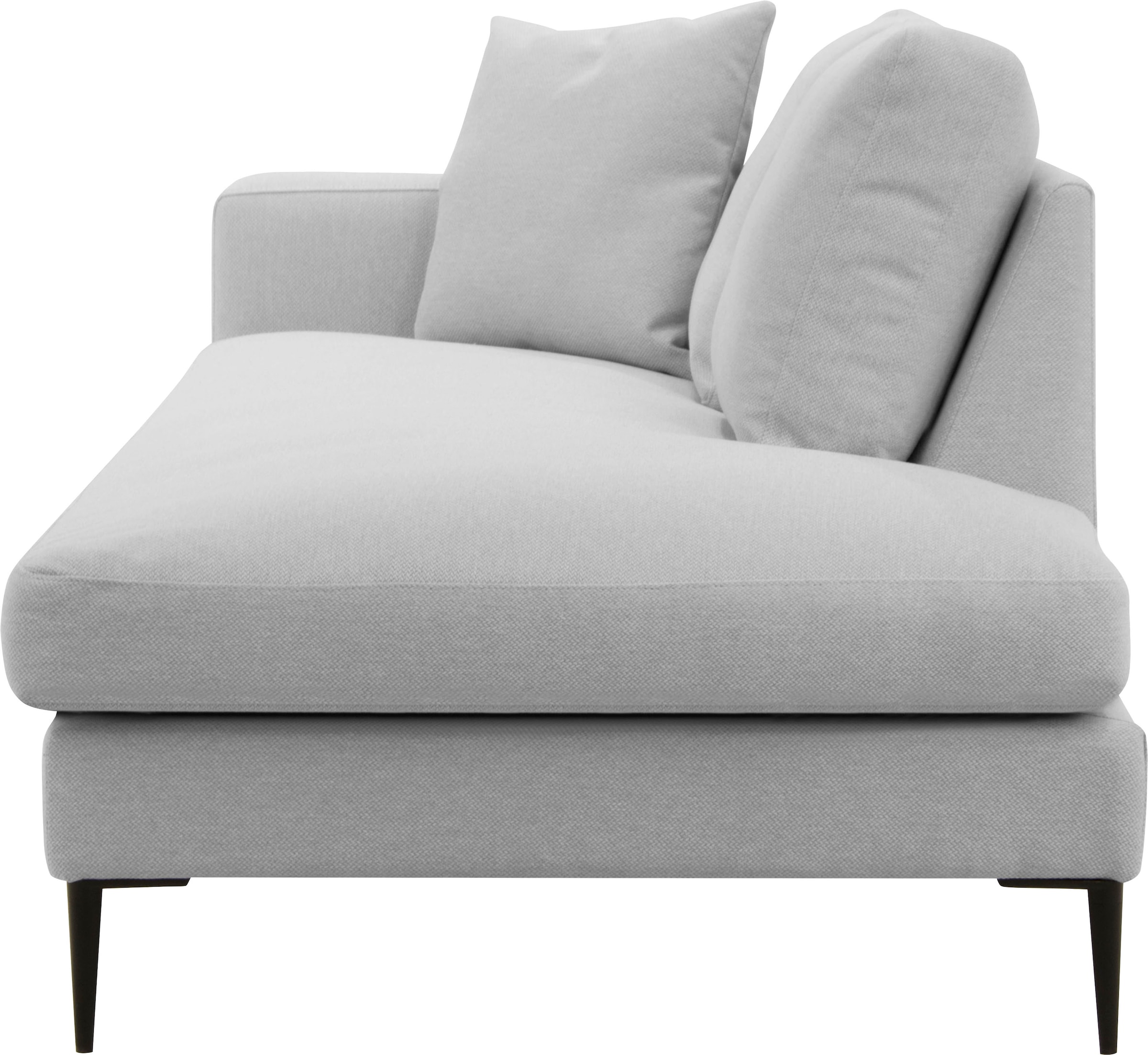 Leonique Recamiere »Cozy Chaiselongue, Maße B/T/H: 195/97/80 cm« mit losen Kissen und Metallbeinen, Armlehne links oder rechts wählbar