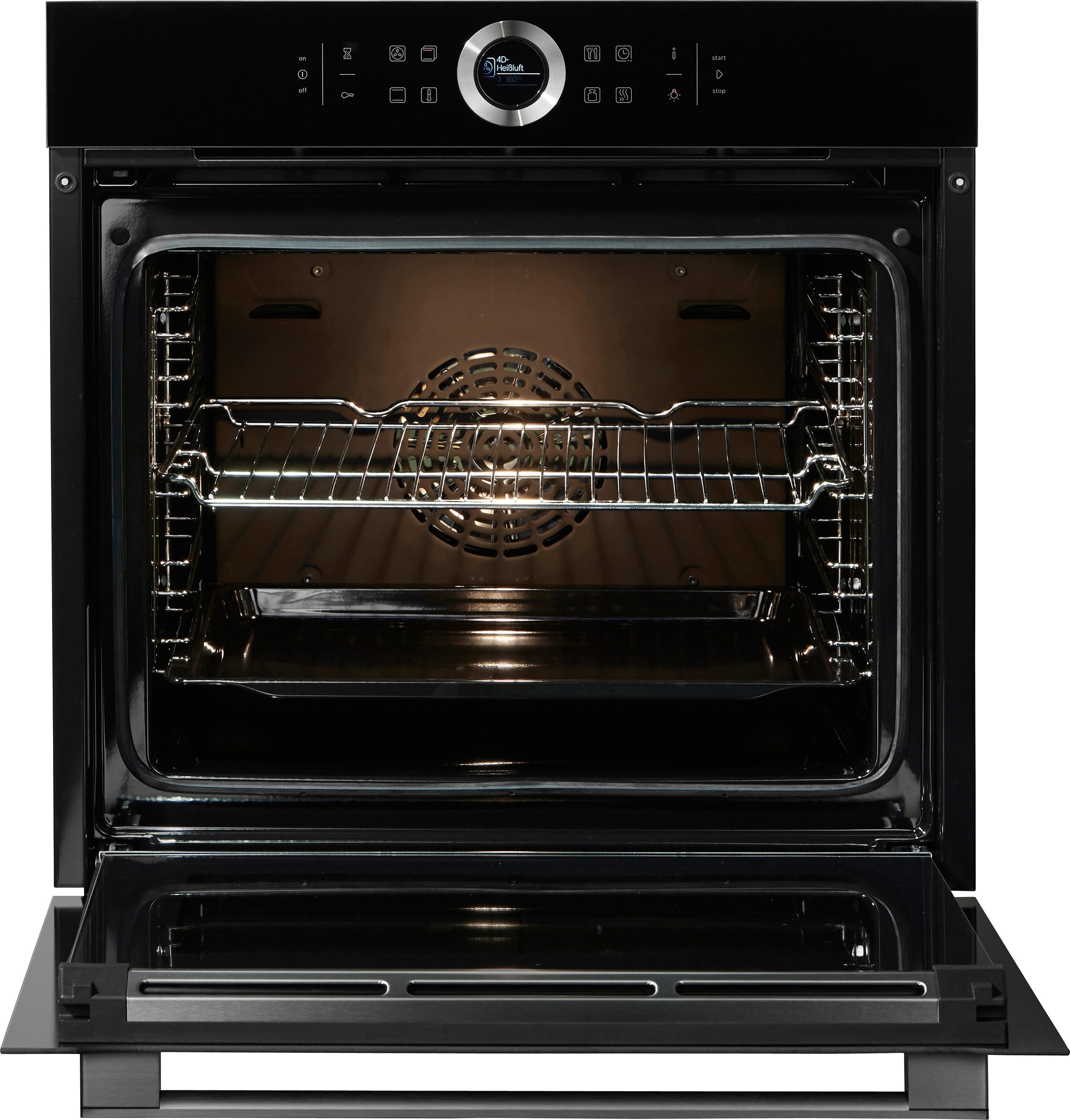 BOSCH Einbaubackofen Serie 8 »HBG635BB1«, mit Teleskopauszug nachrüstbar, ecoClean Direct, mit Pizzastufe