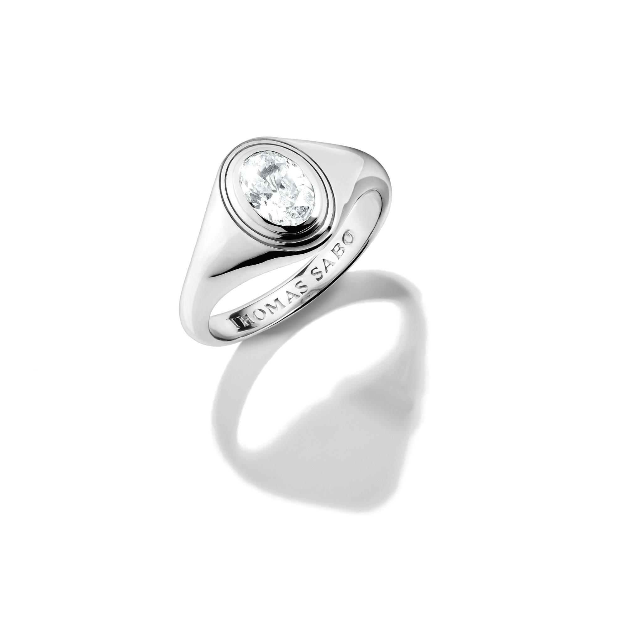 THOMAS SABO Fingerring »Bold Elegance Ring mit ovalem Zirkoniastein« mit Zirkonia (synth.)