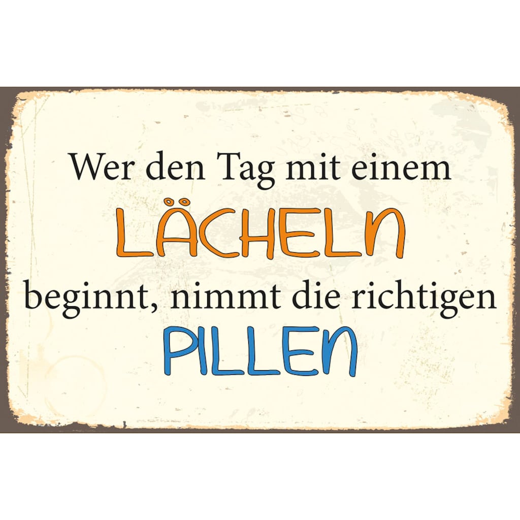 queence Metallbild »Lächeln«, Sprüche, (1 St.)