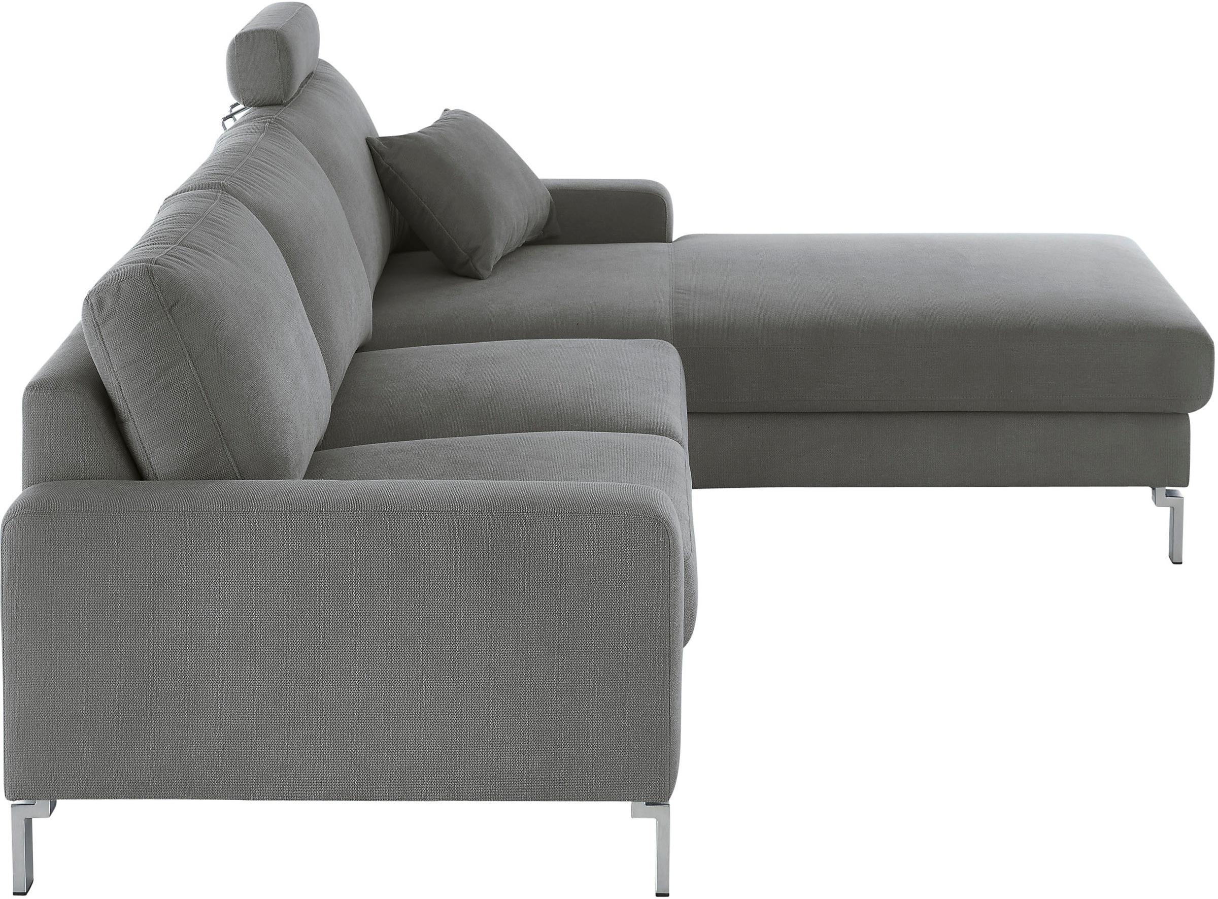 3C Candy Ecksofa »Lecce, wahlweise PUR-Schaumstoff oder Tonnentaschenfederkern«, Bett im 2,5-Sitzer, teilmotorische Schlaffunktion im Longchair, L-Form