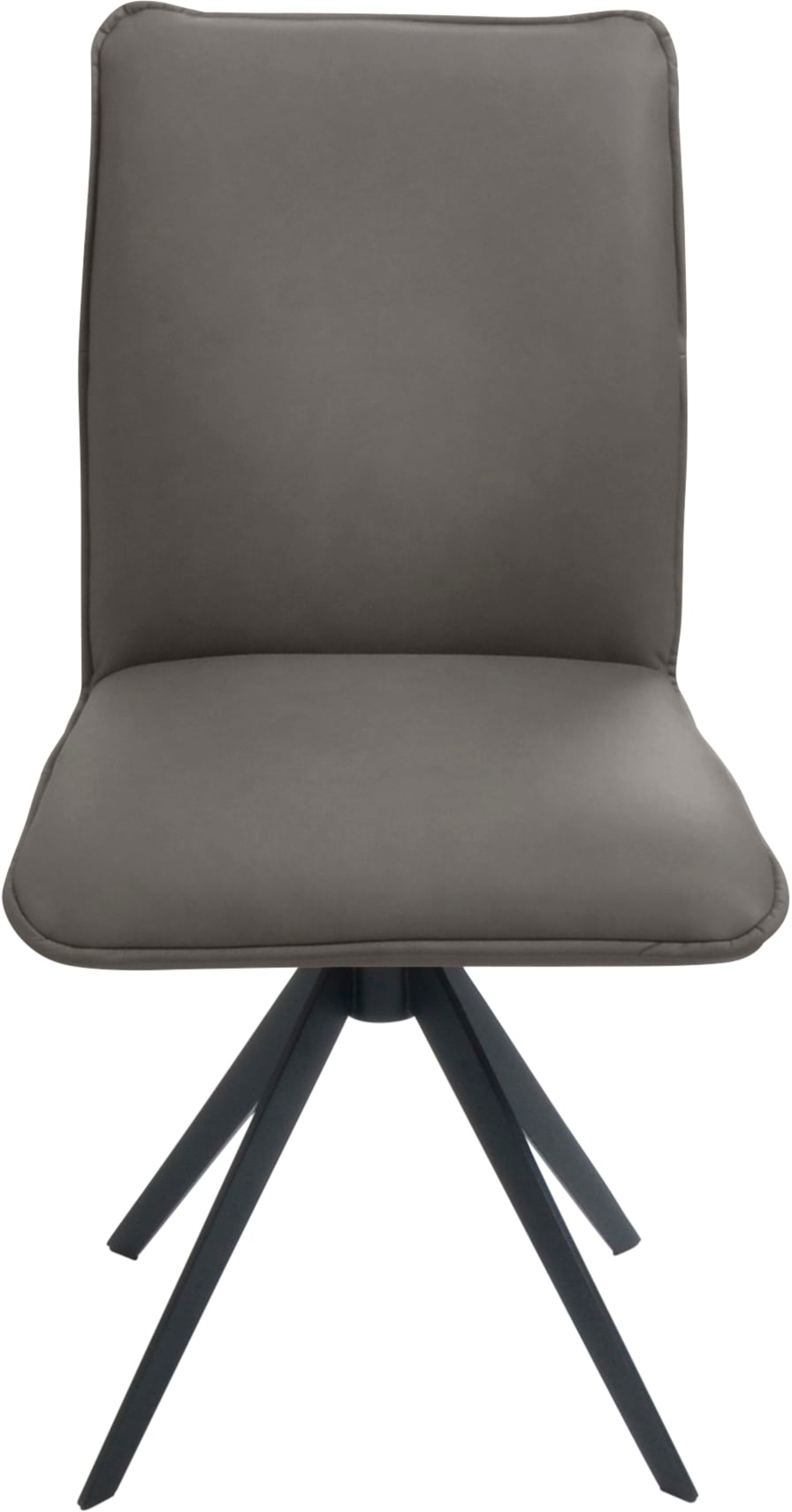 K+W Komfort & Wohnen Drehstuhl, Leder, Blitzdrehkreuz und Rückholfunktion, dekorativer 12mm Biese