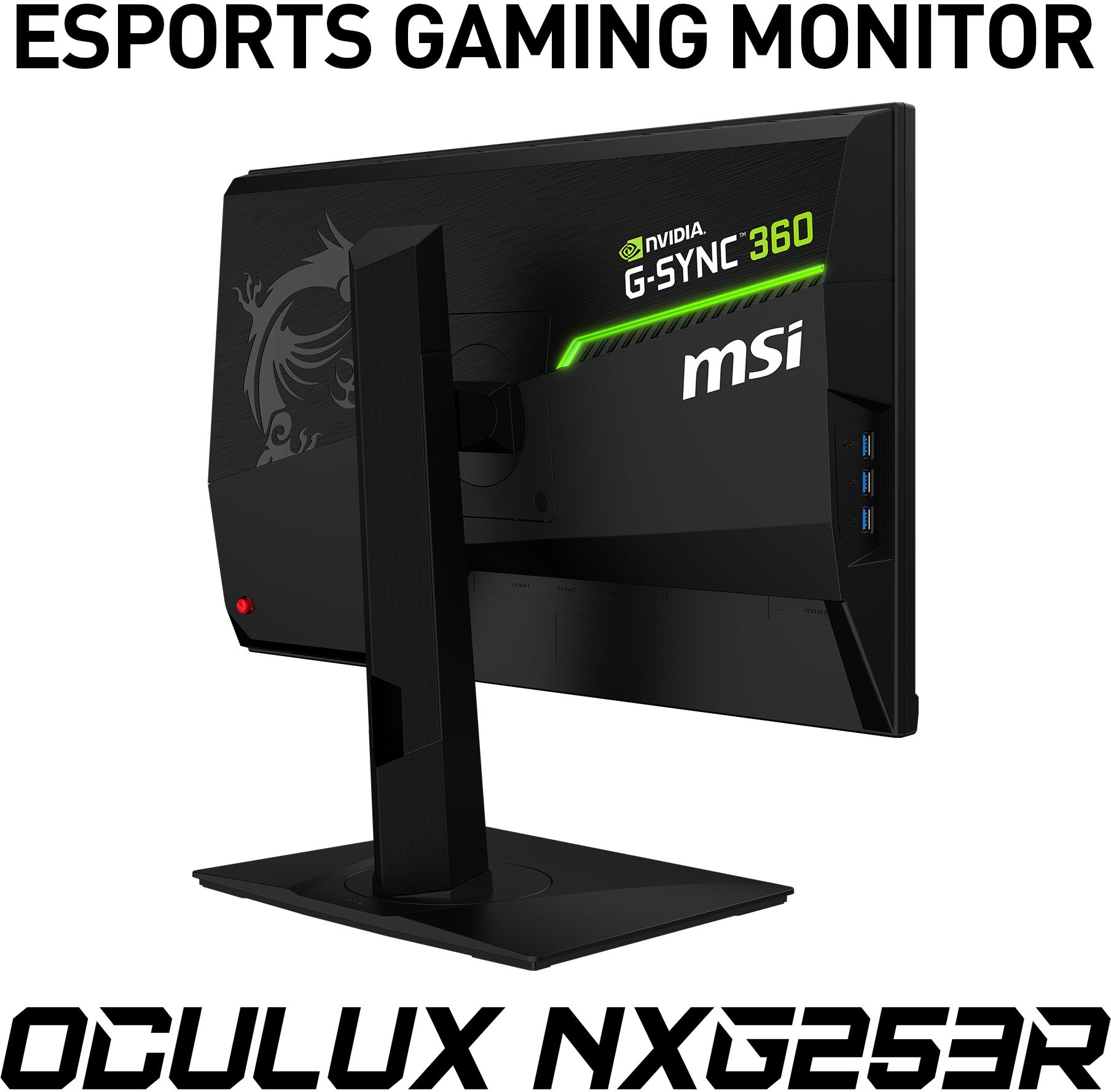 MSI Gaming-Monitor »Oculux NXG253R E-Sports«, 62,2 cm/24,5 Zoll, 1920 x 1080 px, Full HD, 1 ms Reaktionszeit, 360 Hz, NVIDIA G-Sync, 3 Jahre Herstellergarantie