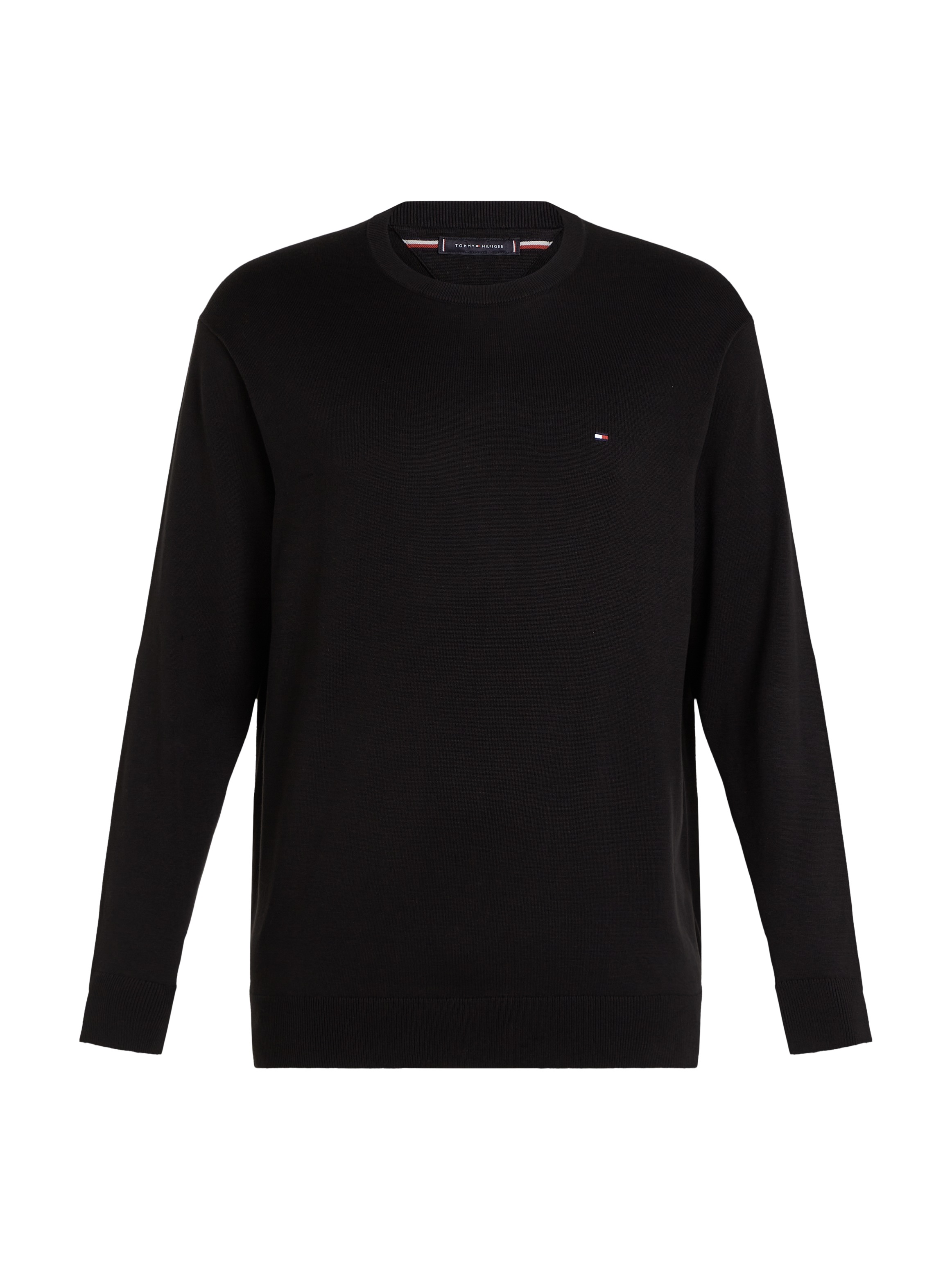 Tommy Hilfiger Big & Tall Rundhalspullover »BT-ESSENTIAL COTTON CREW NECK-B«, in Großen Größen, Logostickerei