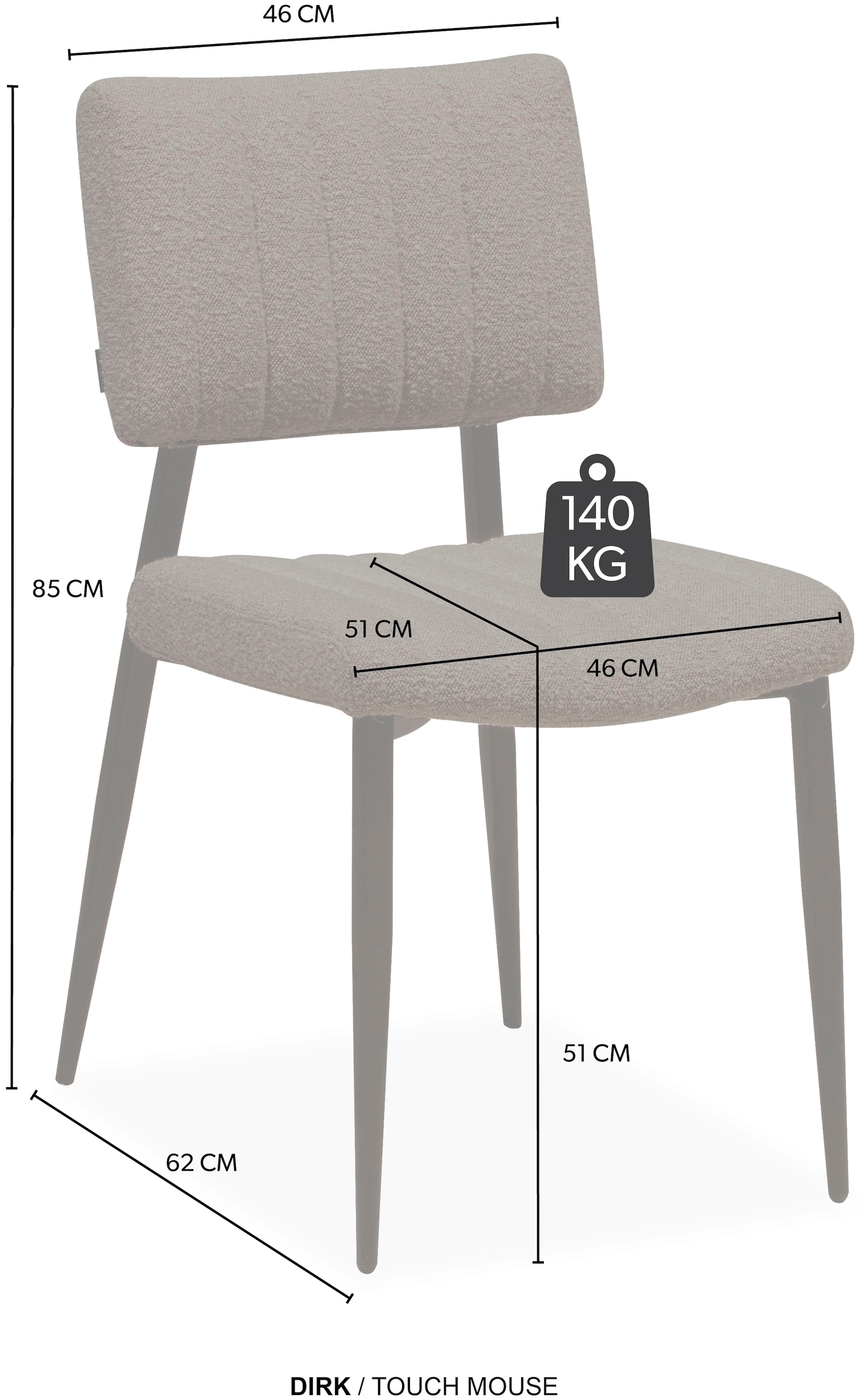 OMG Design Esszimmerstuhl »Dirk«, (Set), 2 St., Stoff, moderner Boucle Bezug, bequem gepolstert