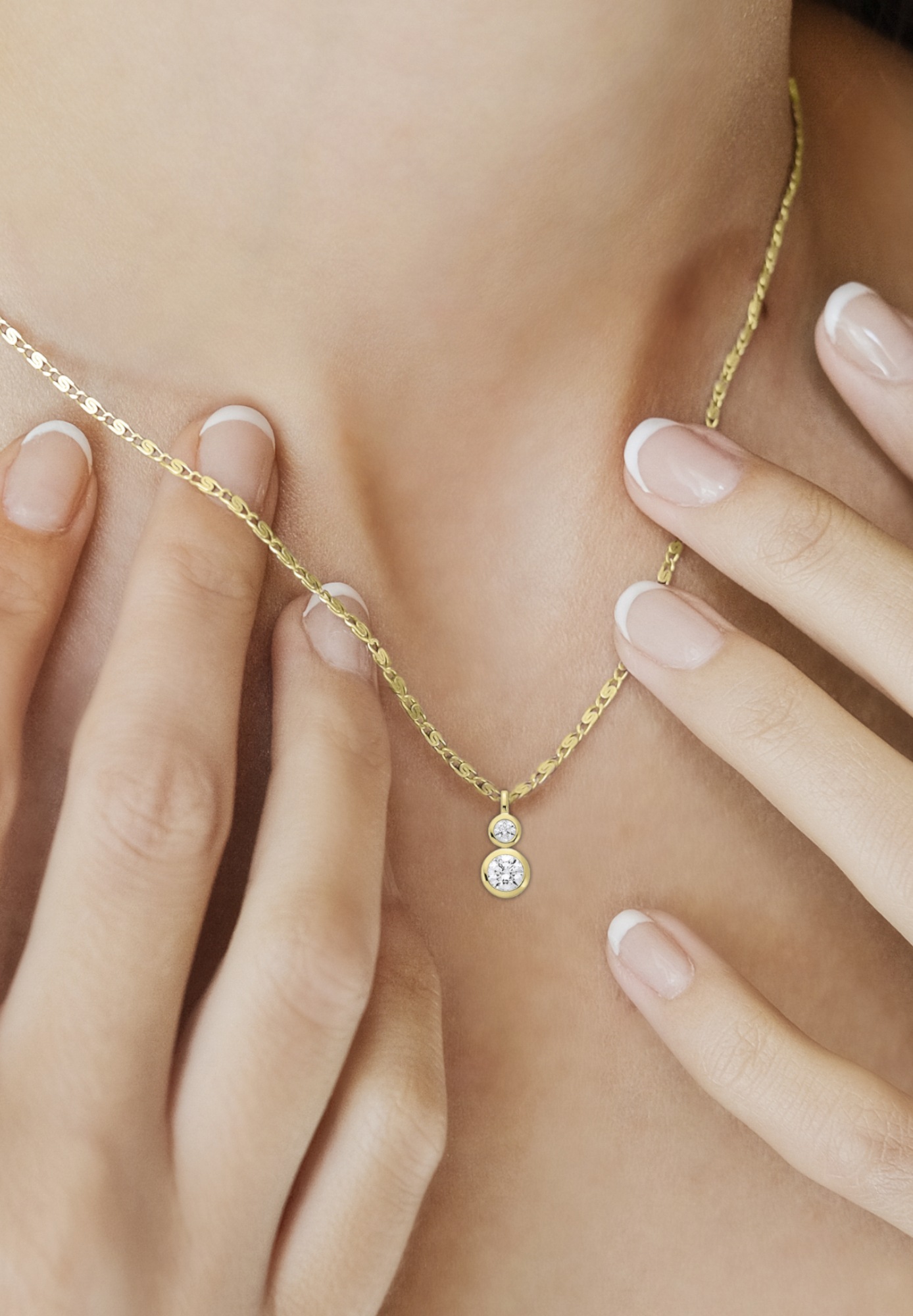 ONE ELEMENT Kettenanhänger »Zirkonia Anhänger aus 333 Gelbgold«