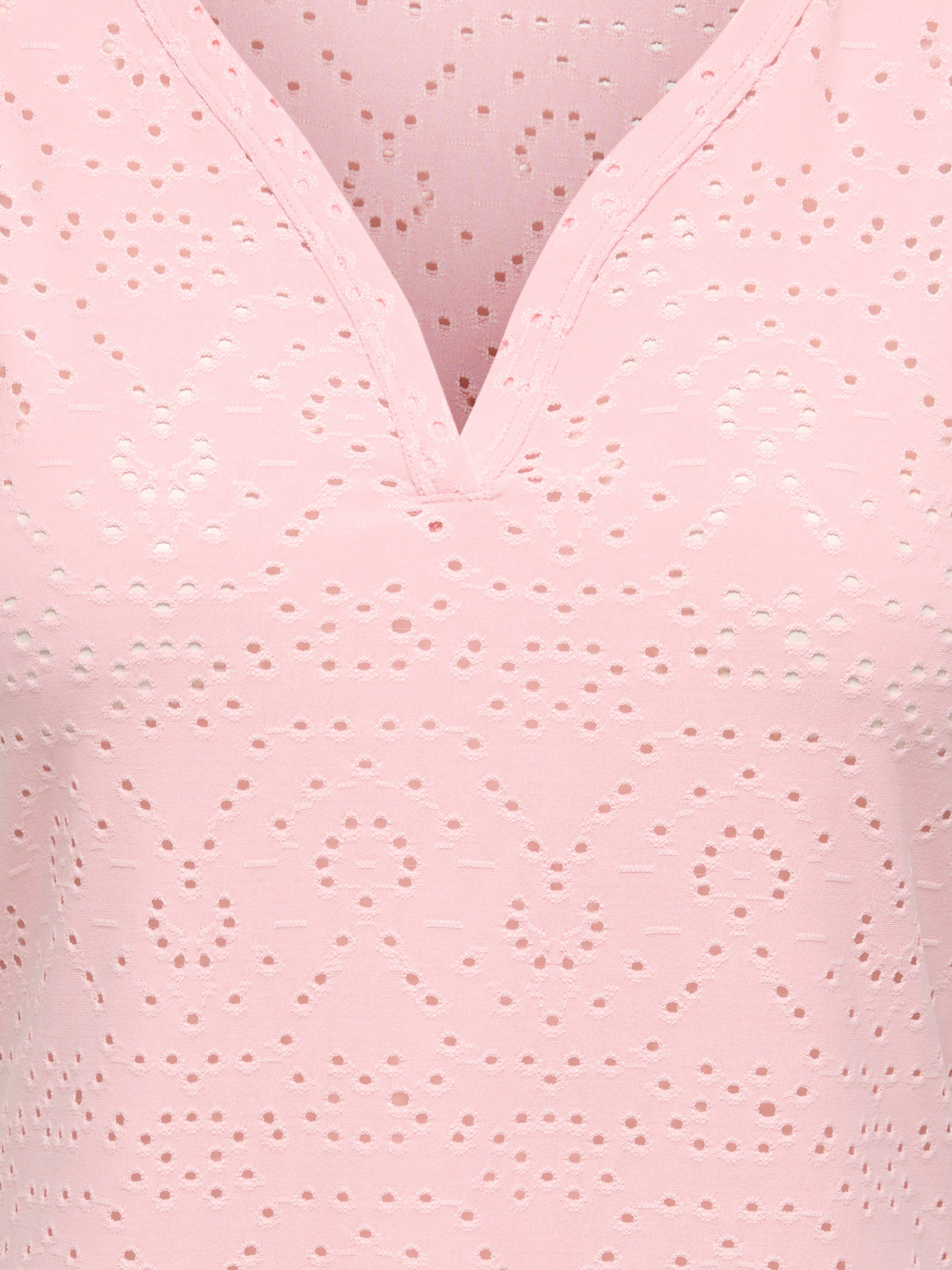 ONLY Spitzentop »ONLSMILLA S/L V-NECK TOP JRS« Materialmix, regular fit, V-Ausschnitt