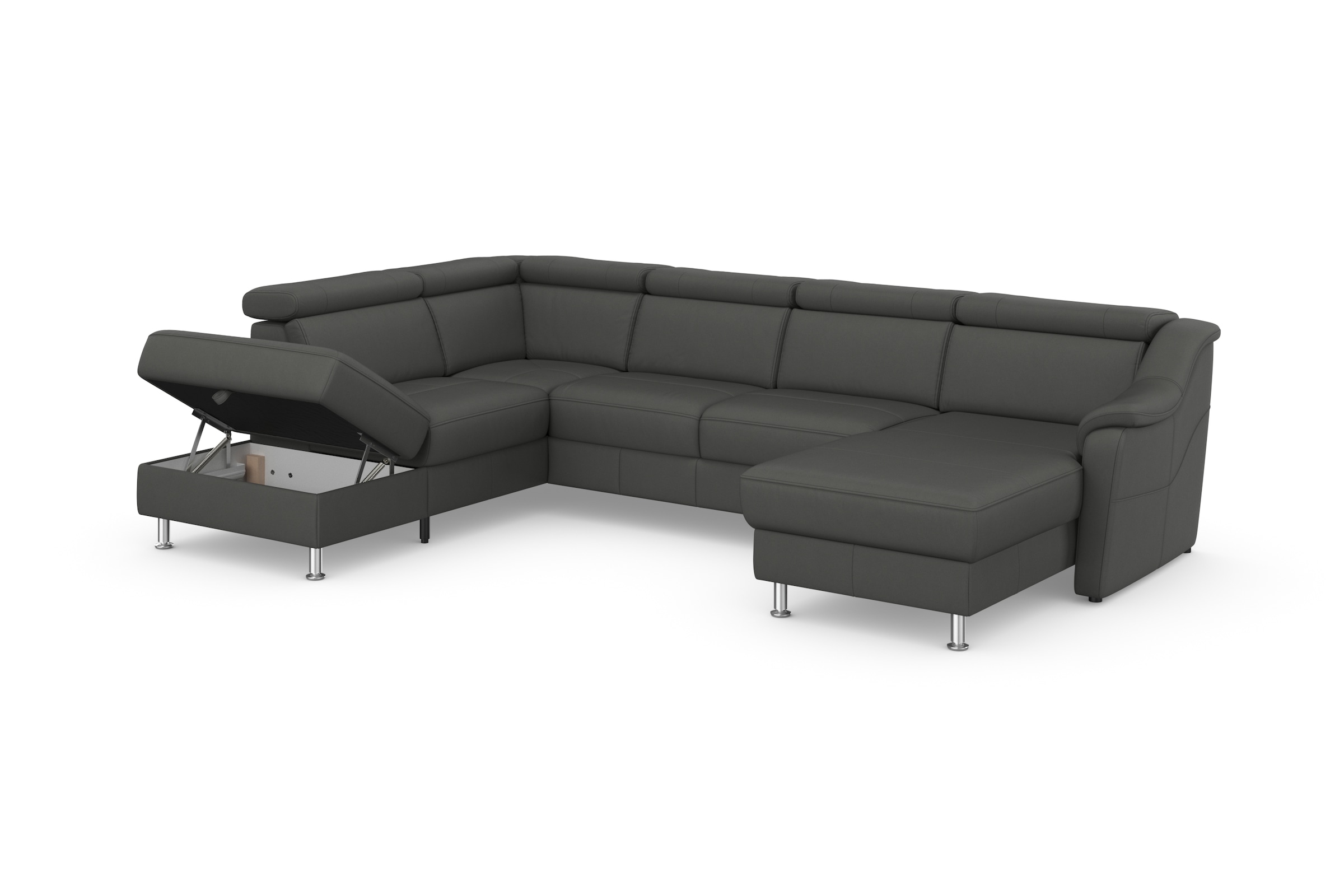 sit&more Wohnlandschaft »Freetown U-Form«, Kopfteilverstellung und Federkern, wahlweise mit Bettfunktion