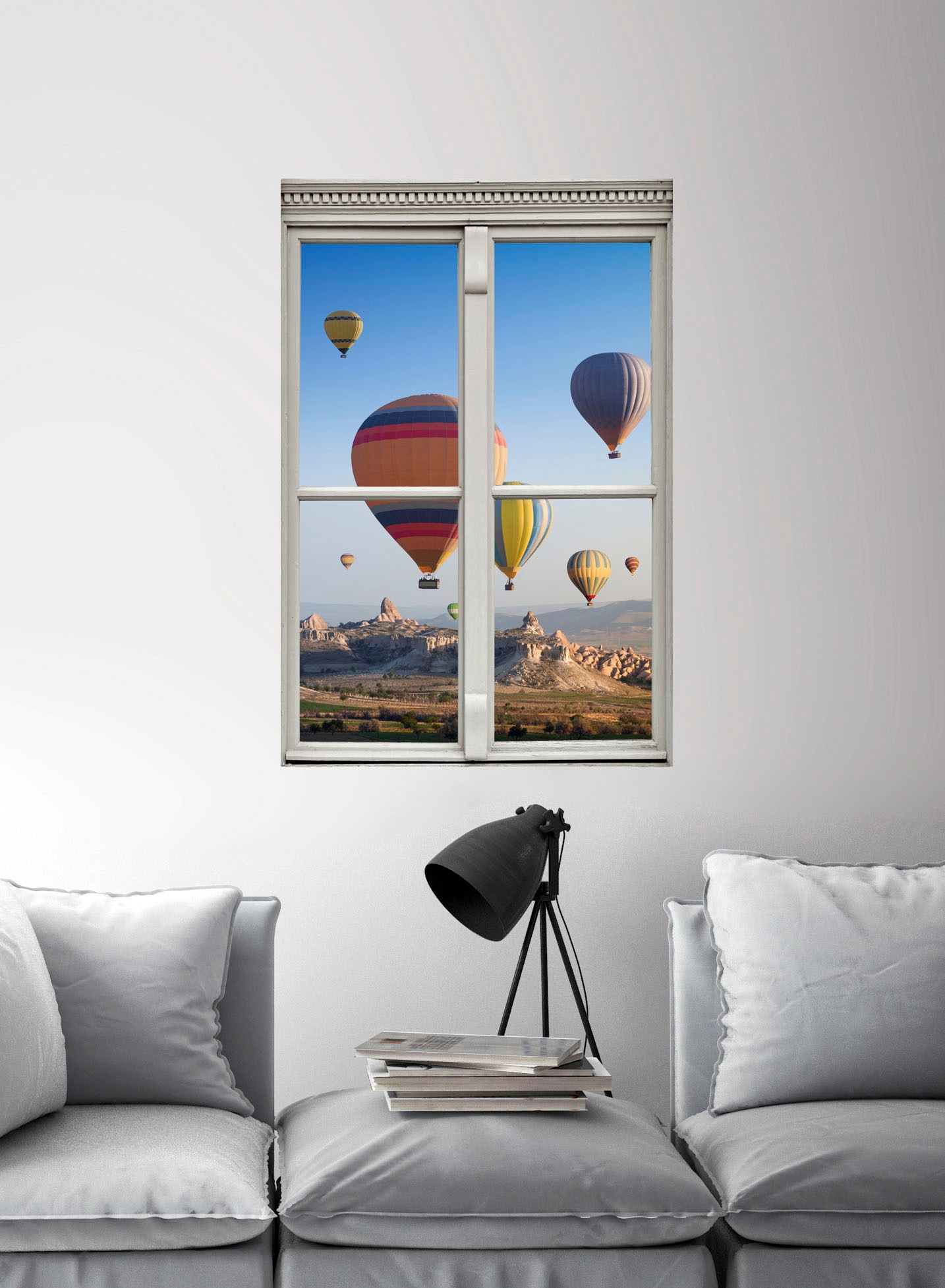 queence Wandsticker »Heißluftballons« Wandsticker, Wandbild, selbstklebend, 3D, Fenster