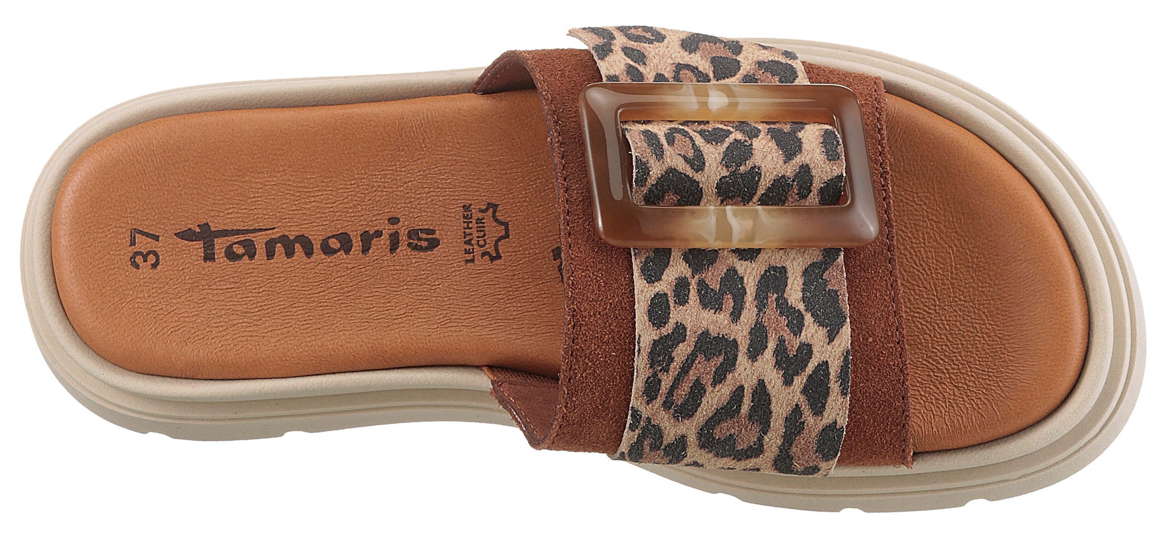 Tamaris Pantolette  Plateau, Sommerschuh mit modischer Zierschnalle