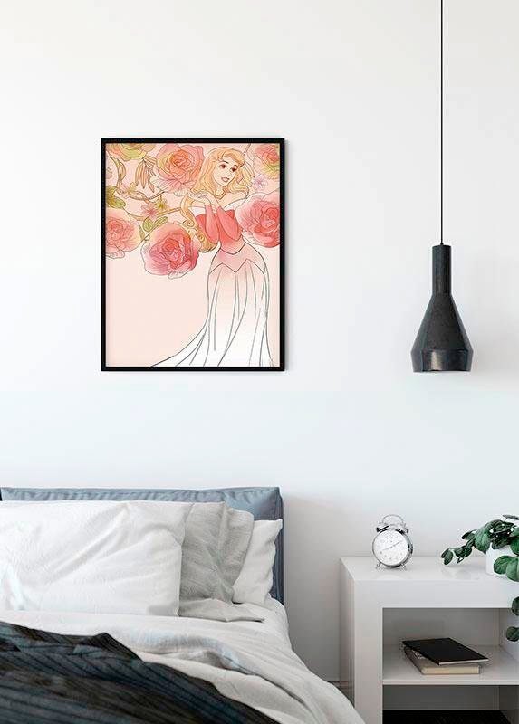 Komar Bild »Sleeping Beauty Roses«, Disney, (1 St.), Wandbild zur Dekoration im Kinderzimmer - ohne Rahmen