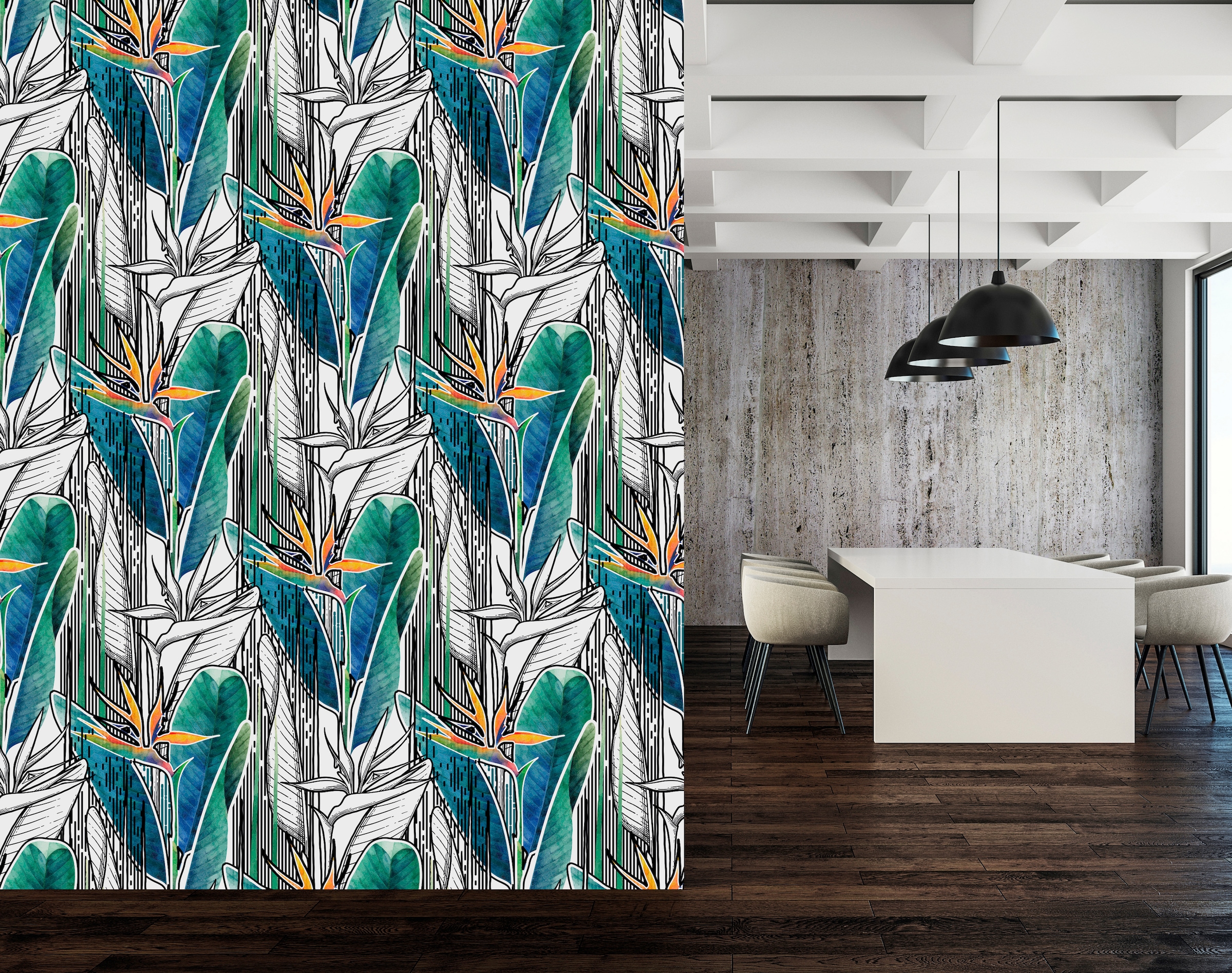 queence Vinyltapete »Bella«, floral-geblümt-gemustert-Motiv, 90x250cm, selbstklebend, kinderleichte Anbringung, Sticker