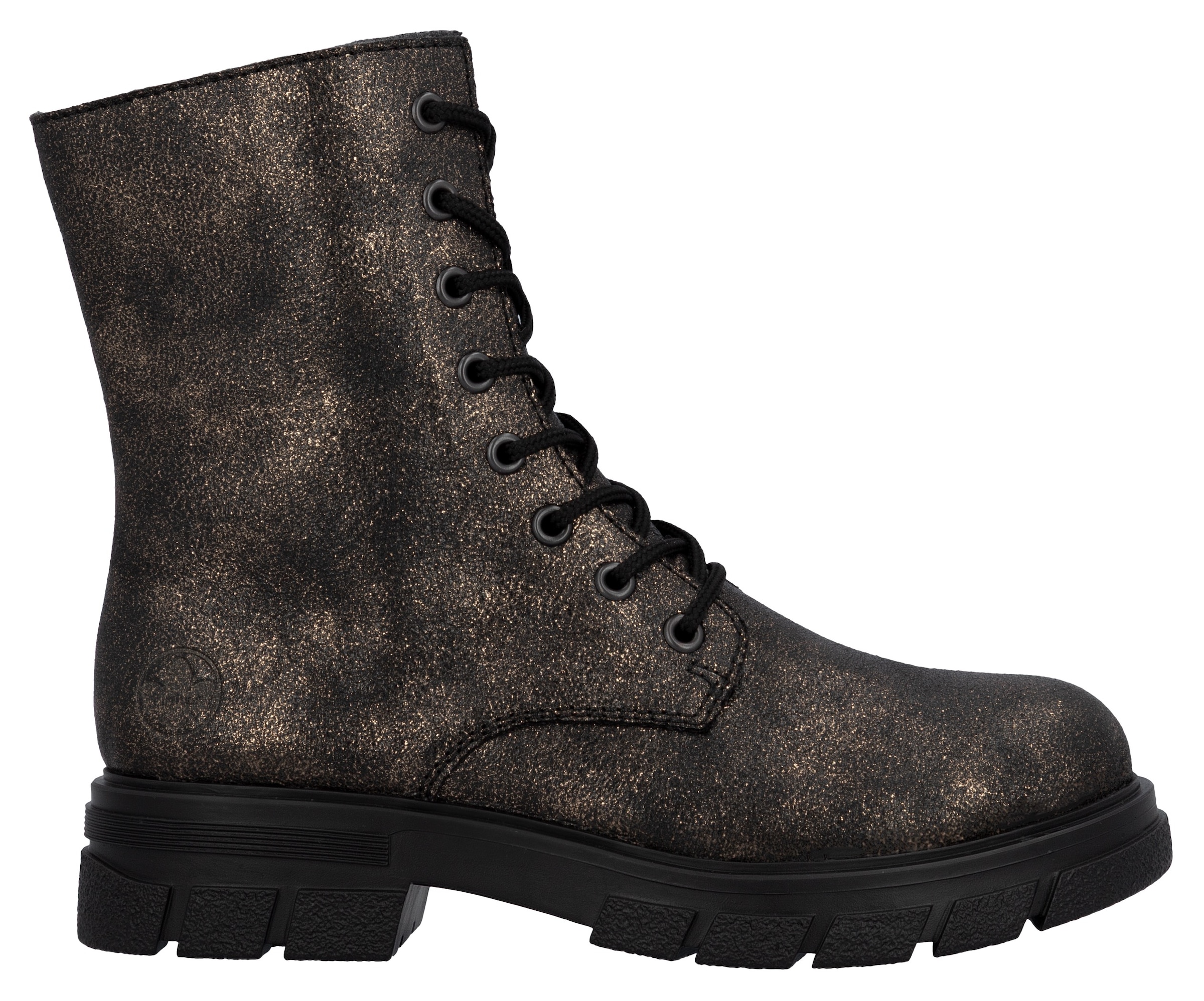 Rieker Schnürboots  , Stiefelette, Blockabsatz, mit zusätzlichem Innenreißverschluss