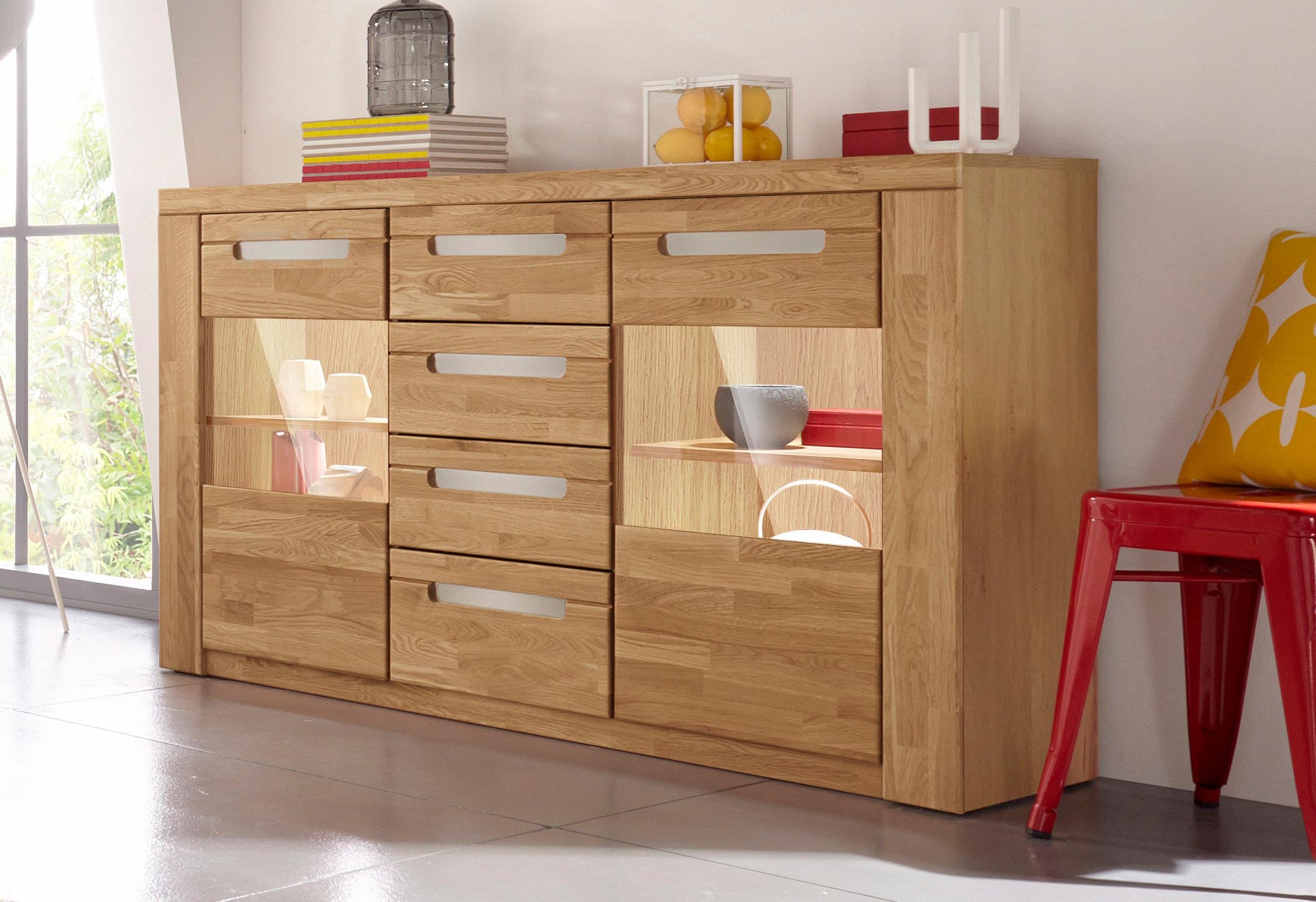 Woltra Sideboard »Kolding«, Breite 2 mit 140 Raten auf bestellen cm Glastüren