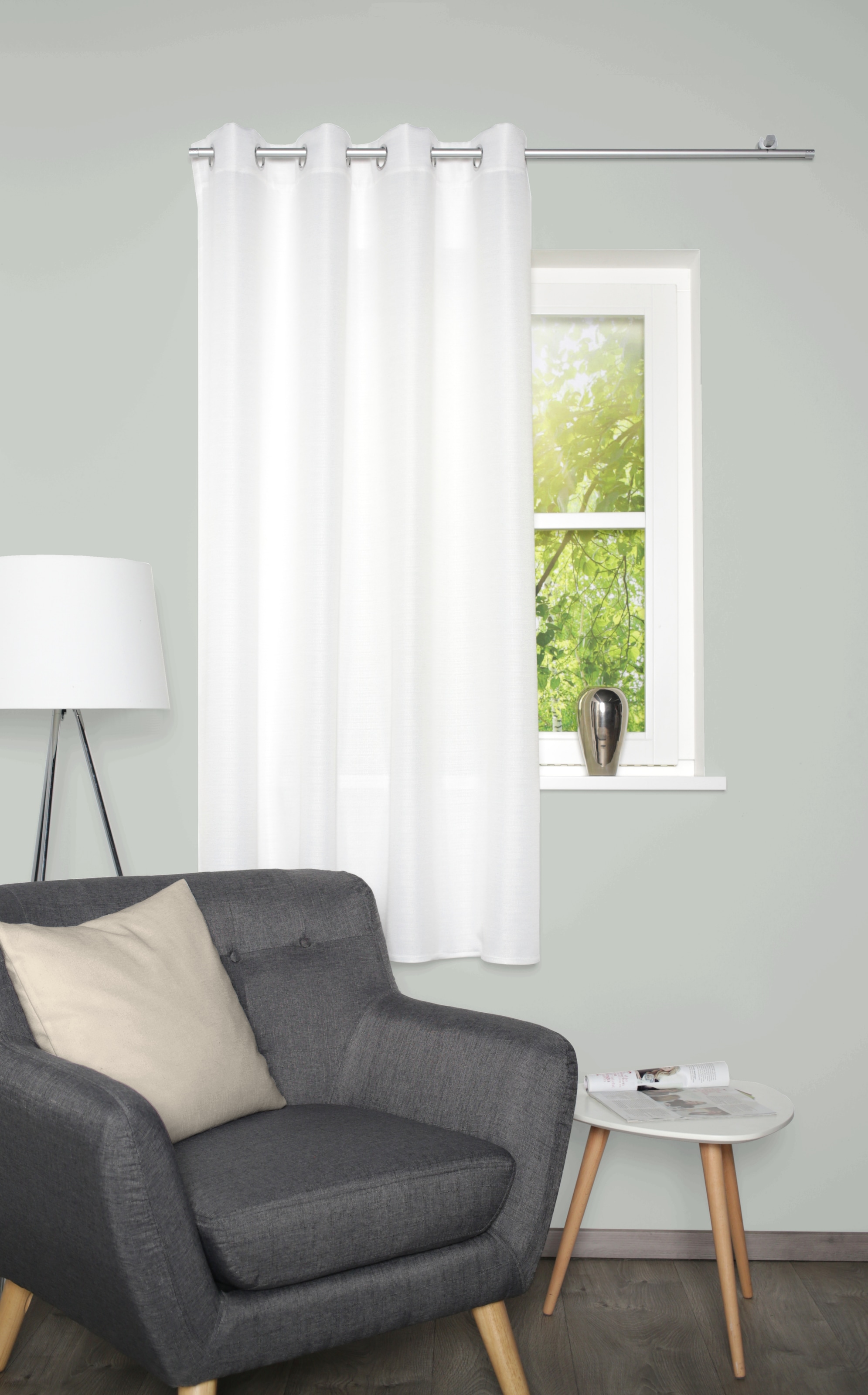 Home Basics Vorhang »BENOGA« Ösen 1 Stk. tlg. Ösenschal, Uni, Dekostruktur