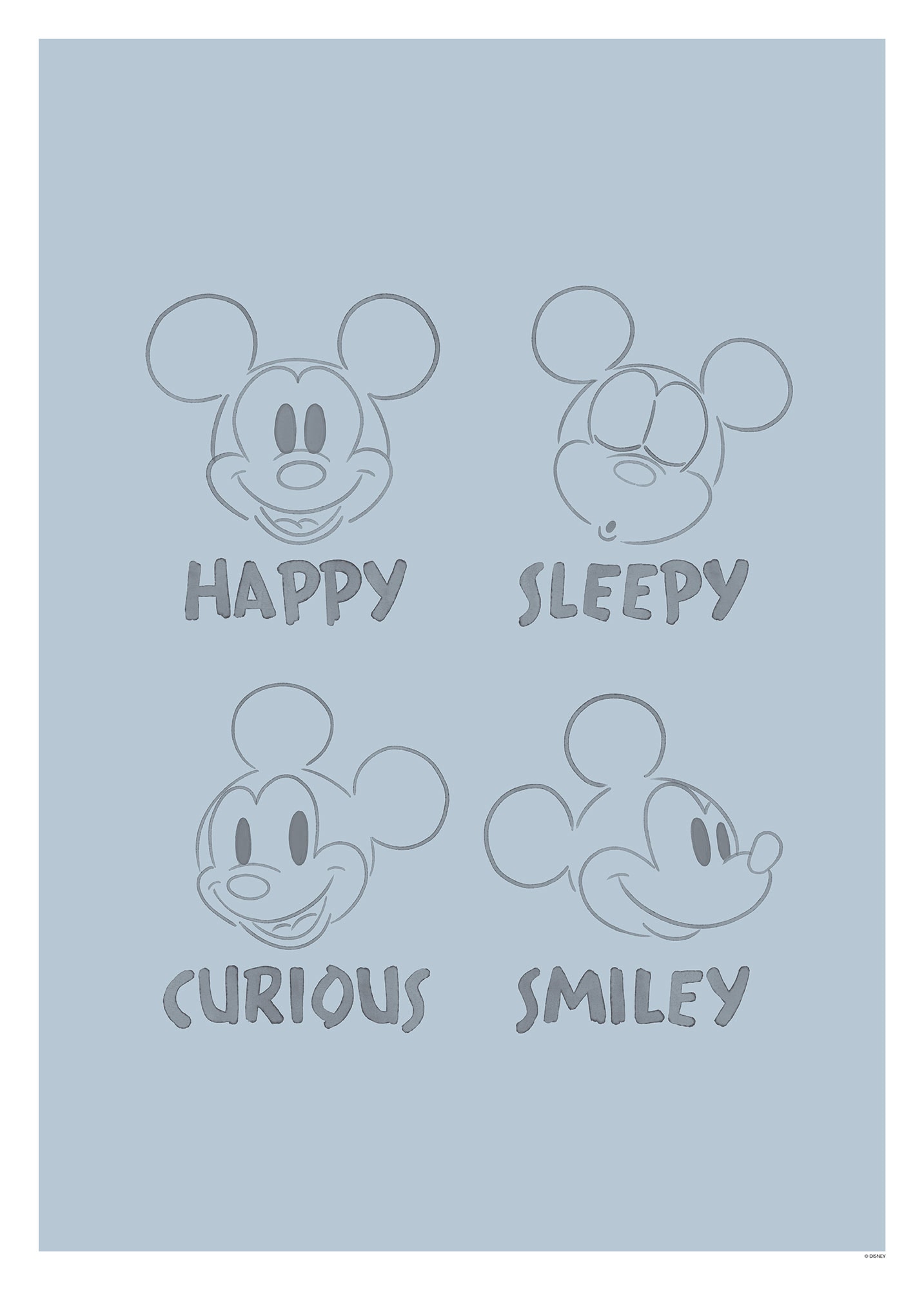 Jahren online Poster Emotions«, Wohnzimmer »Mickey (1 Schlafzimmer, Komar mit Kinderzimmer, Blue | St.), XXL kaufen Garantie 3
