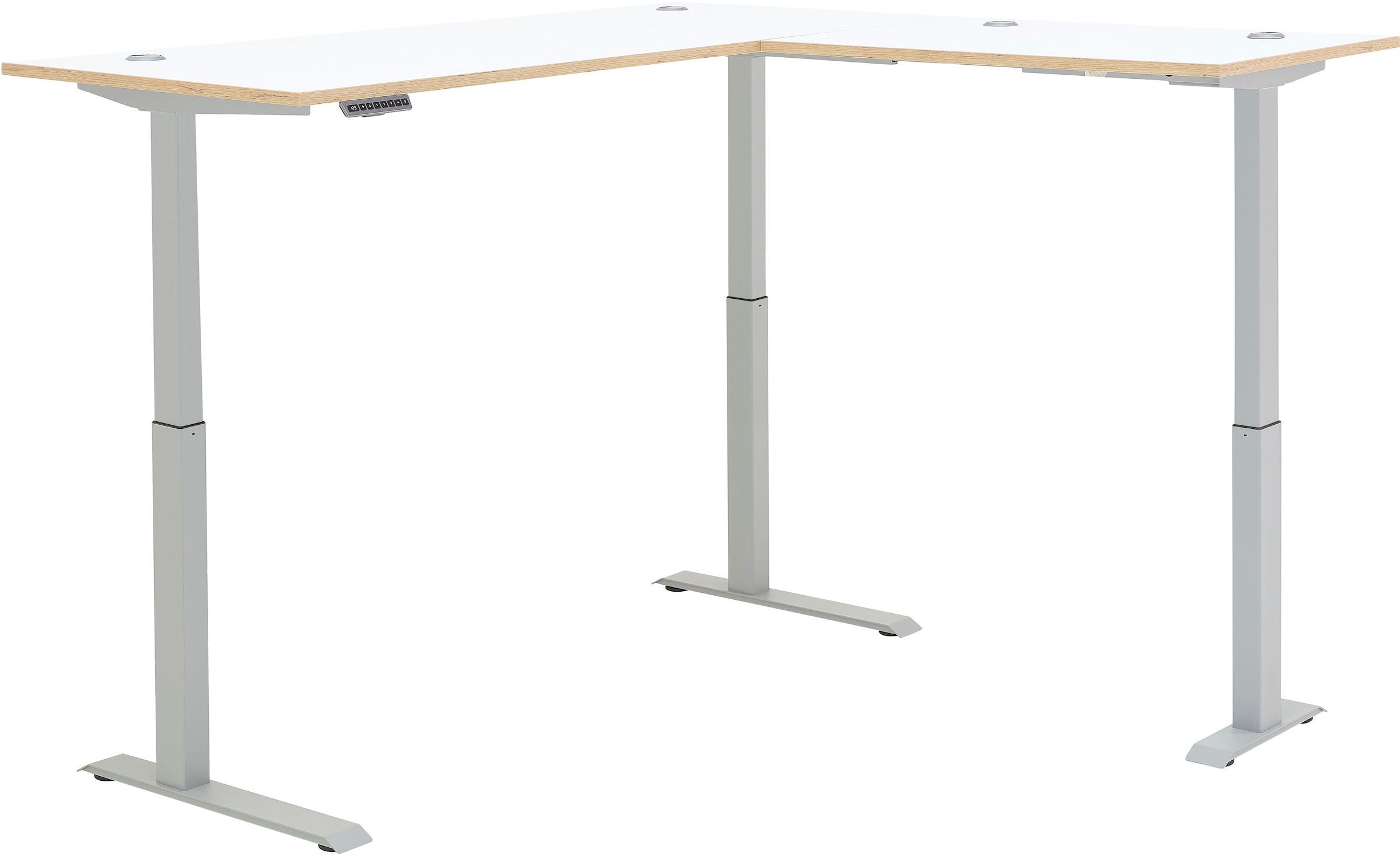 Innostyle Schreibtisch »Memphis Eckschreibtisch, 185x72x177cm (B/H/T)«, (1 St.), Soft Touch Oberfläche, Füße justierbar, Memory Funktion