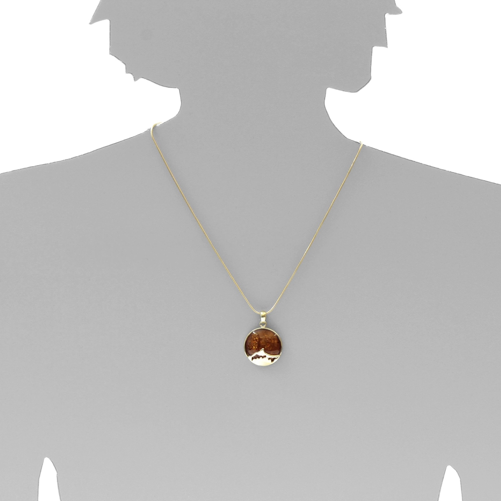 OSTSEE-SCHMUCK Kettenanhänger »- Fischland-Darß-Zingst 25 mm - Gold 333/000 - Bernstein«