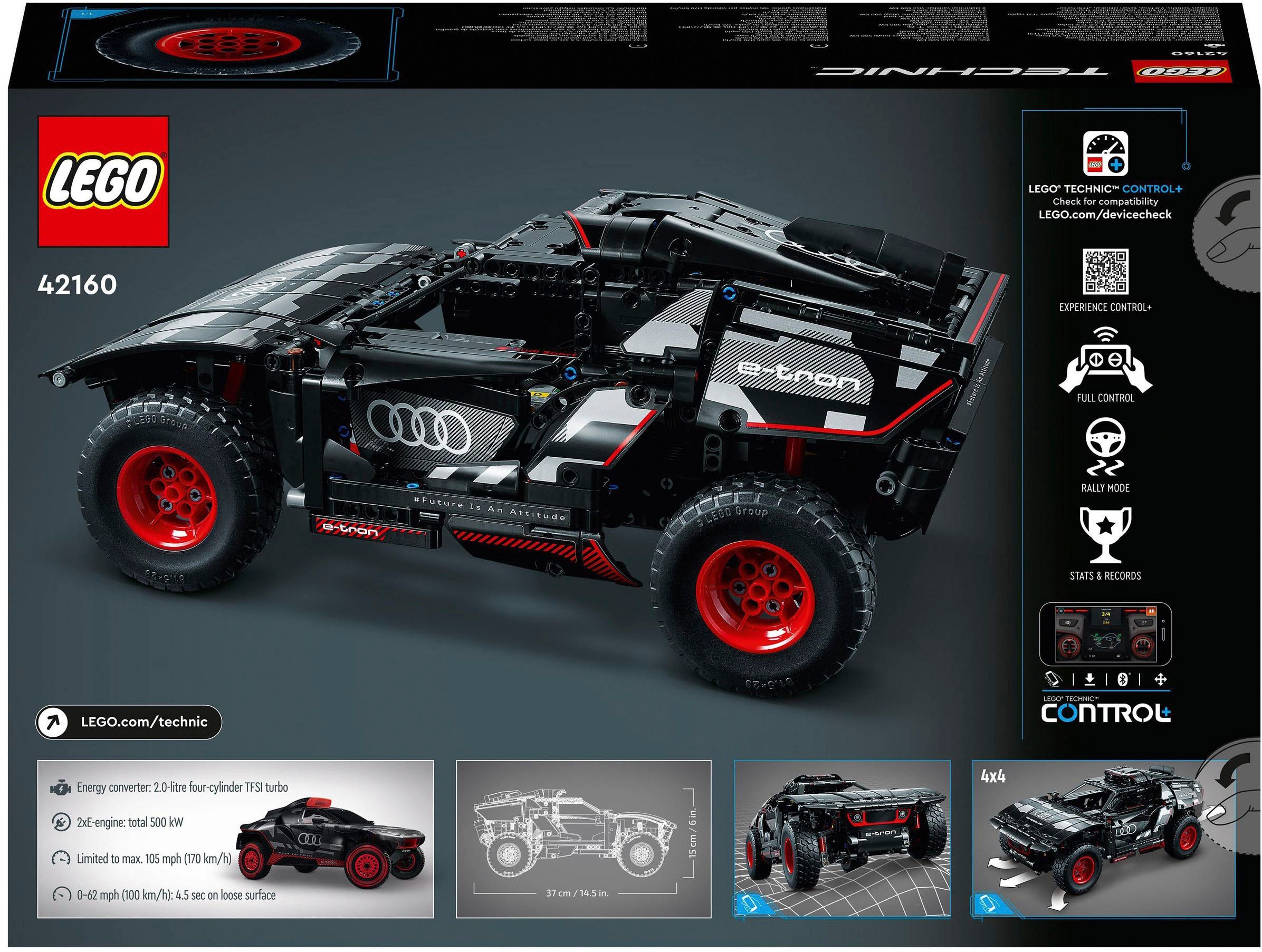 LEGO® Konstruktionsspielsteine »Audi RS Q e-tron (42160), LEGO® Technic«, (914 St.), Made in Europe