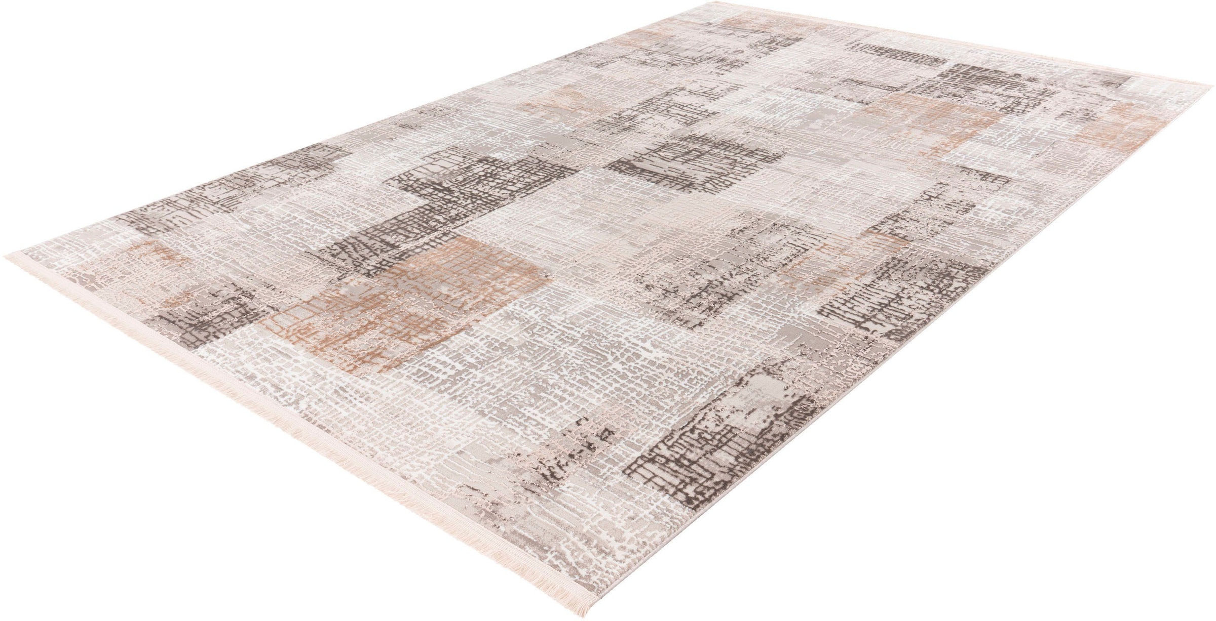 calo-deluxe Teppich »Miran 725«, rechteckig, 12 mm Höhe, Vintage Design, mit Fransen, Wohnzimmer
