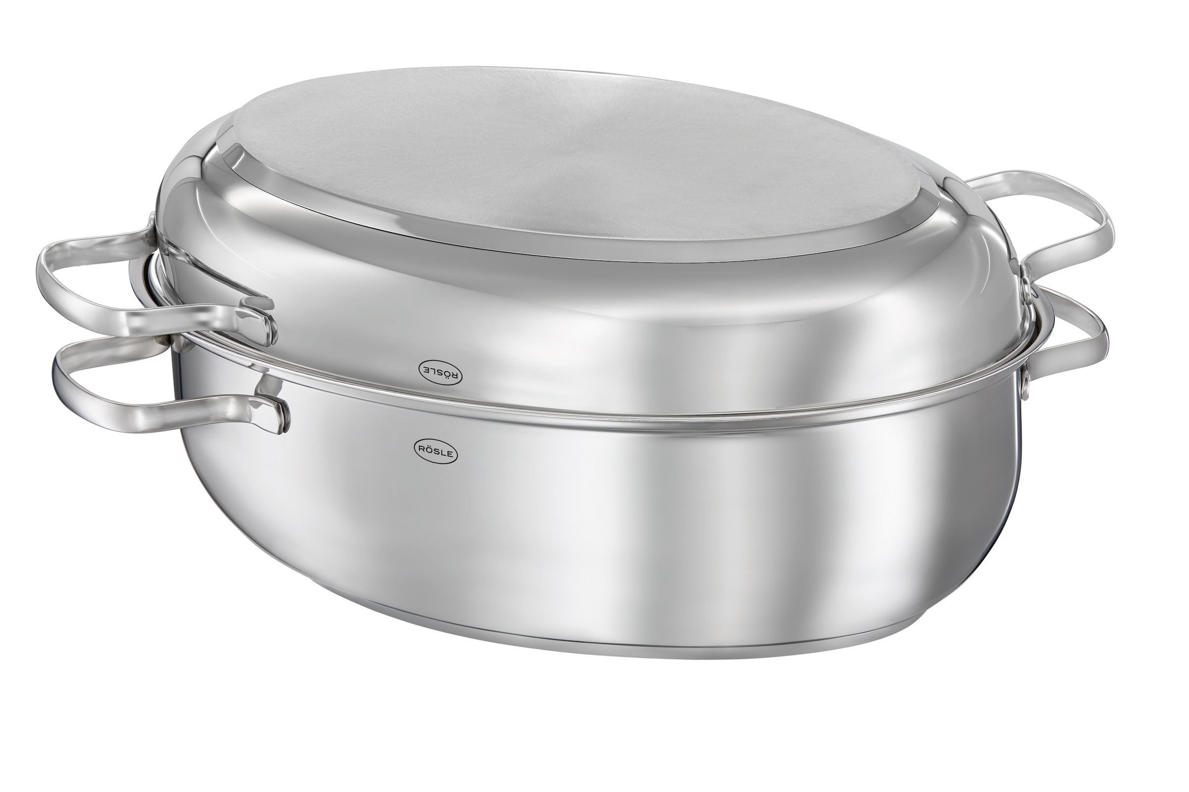 RÖSLE Bräter "PUREELEMENTS Edelstahl Deckel ProCeraPlus" Edelstahl 18/10