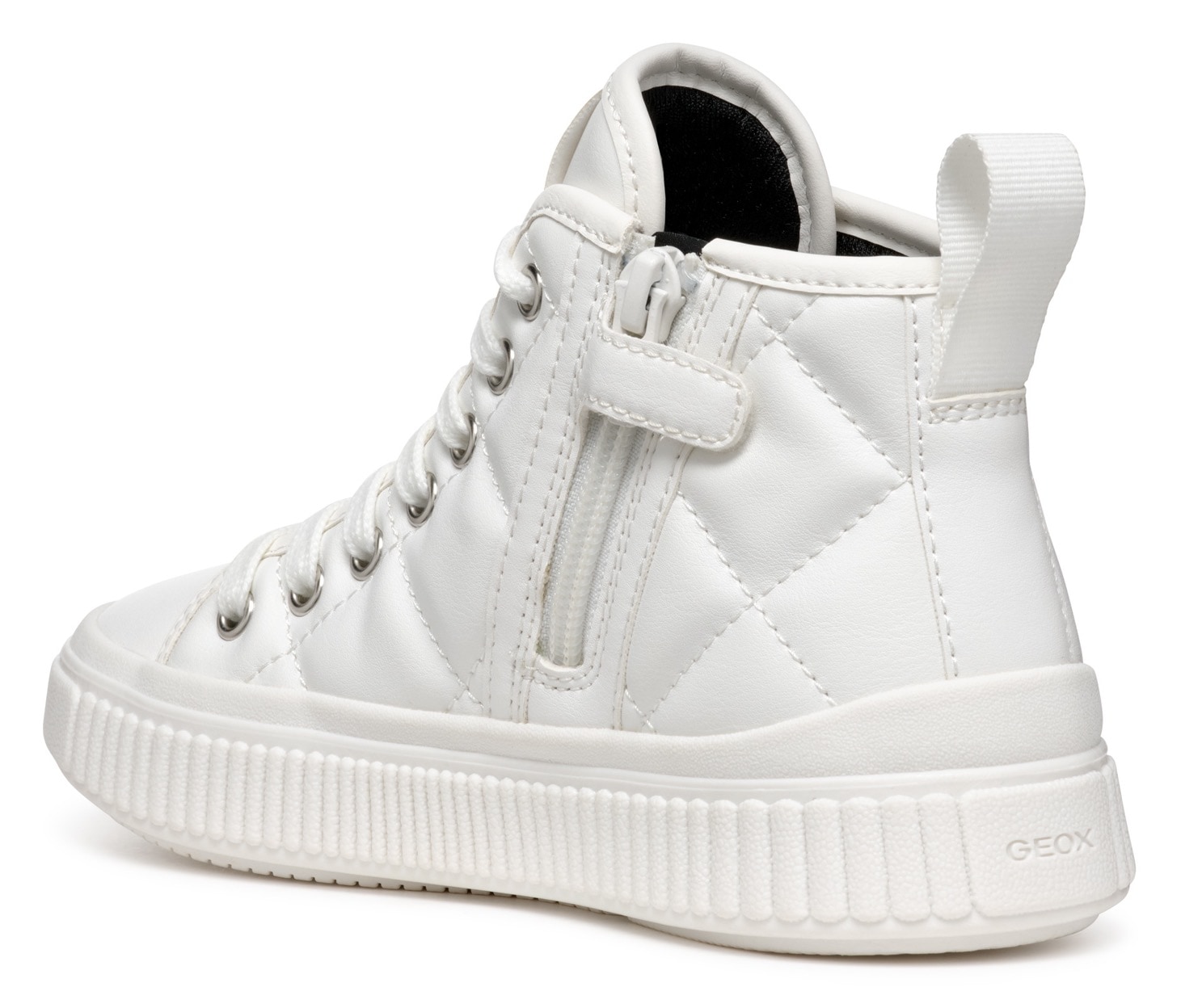 Geox Sneaker »J LAQUINNY GIRL B«, High Top Sneaker, Schnürboots, Freizeitschuh mit Reißverschluss