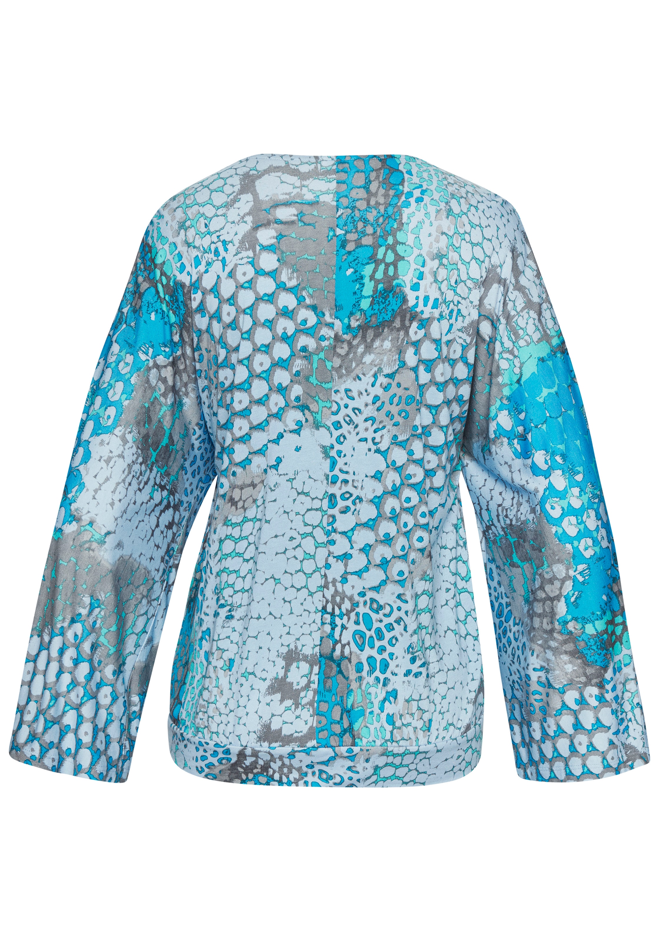 Buffalo Fledermausshirt, mit Animaldruck, lockere Bluse mit V-Ausschnitt, Blusenshirt