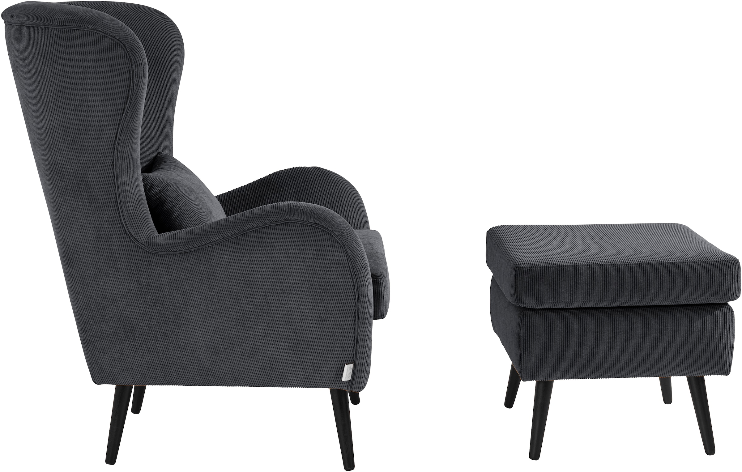 Guido Maria Kretschmer Home&Living Sessel »Sallito«, incl. Hocker, in 6 Bezugsqualitäten, Sessel B/T/H: 76/85/109 cm